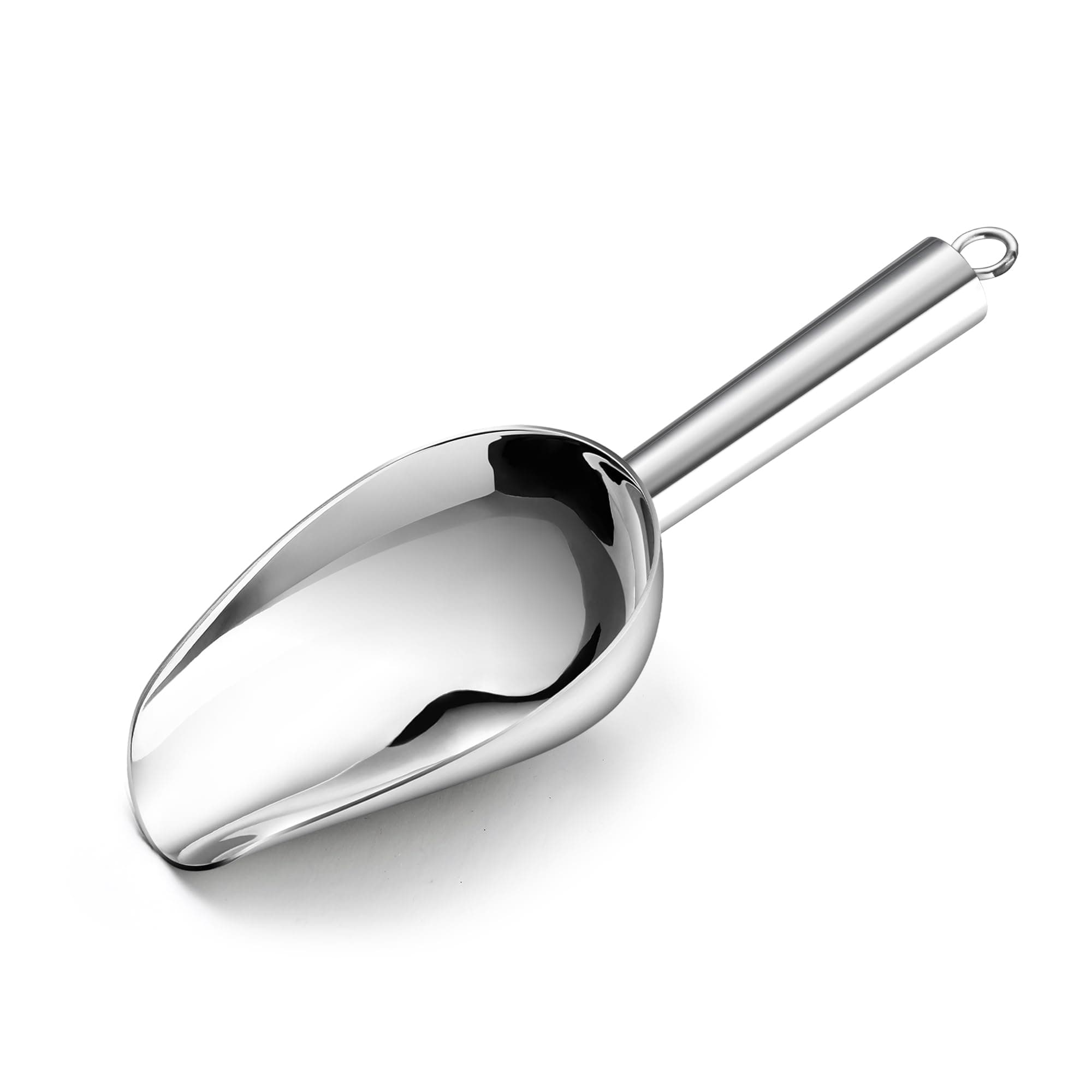 Mini Metal Scoop, 3oz Stainless Steel Ice Scooper for Kitchen Freezer Bar Wedding Party, Multipurpose for Candy/Flour/Pet Dry Food, Utility Small Scoop for Jar Canister, Dishwasher Safe, Silver