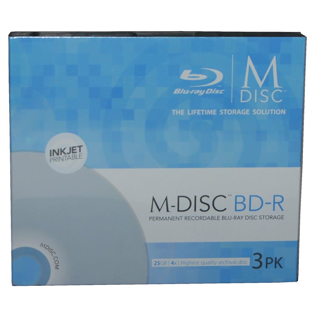 MILLENNIATA BD-R M-DISC Pack of 3 printable SlimCase 25G
