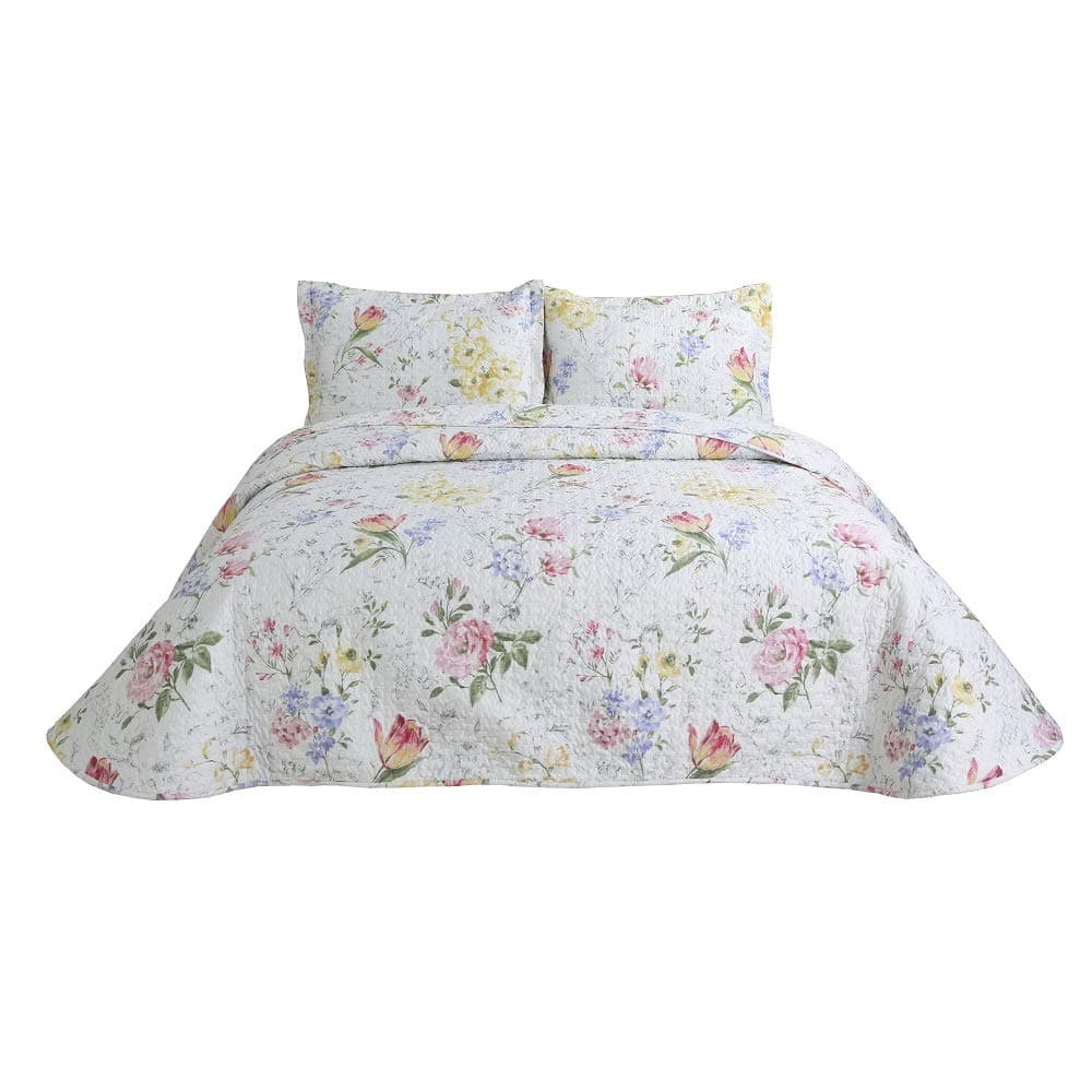 Microfiber Reversible Printing Quilt Set King Size with Shams,as Bedspread,Coverlet or Bed Cover-Soft,Lightweight and Hypoallergenic (Versilia Orignin, Twin)