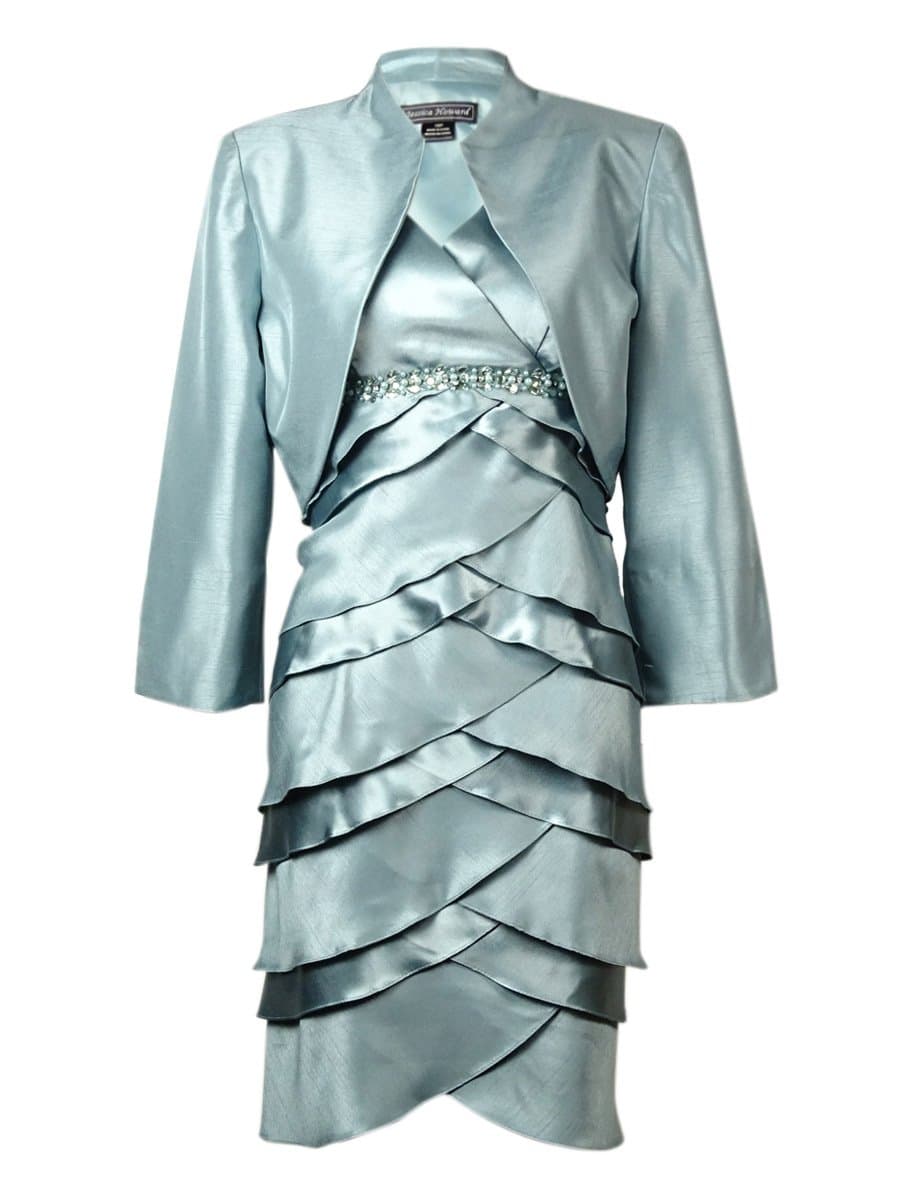Jessica Howard Women's Petite 2 Piece 3/4 Sleeve Bolero with Dress