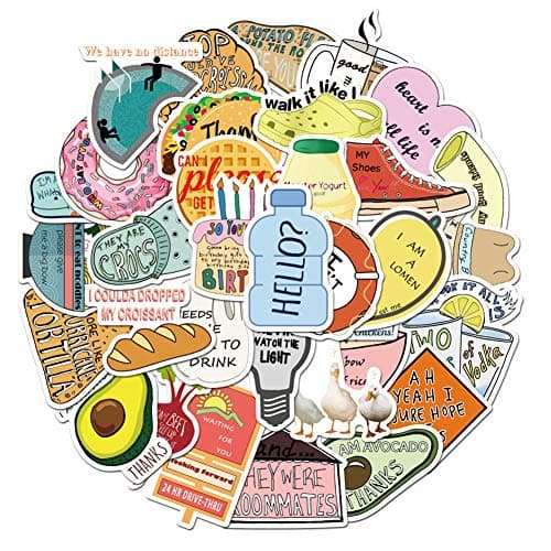 Water Bottle Cute Vine Stickers (50pcs) Flash Vine Stickers Laptop Water Bottle Luggage Snowboard Bicycle Skateboard Decal for Kids Teens Adult Waterproof Aesthetic Stickers (Flash Sweet)