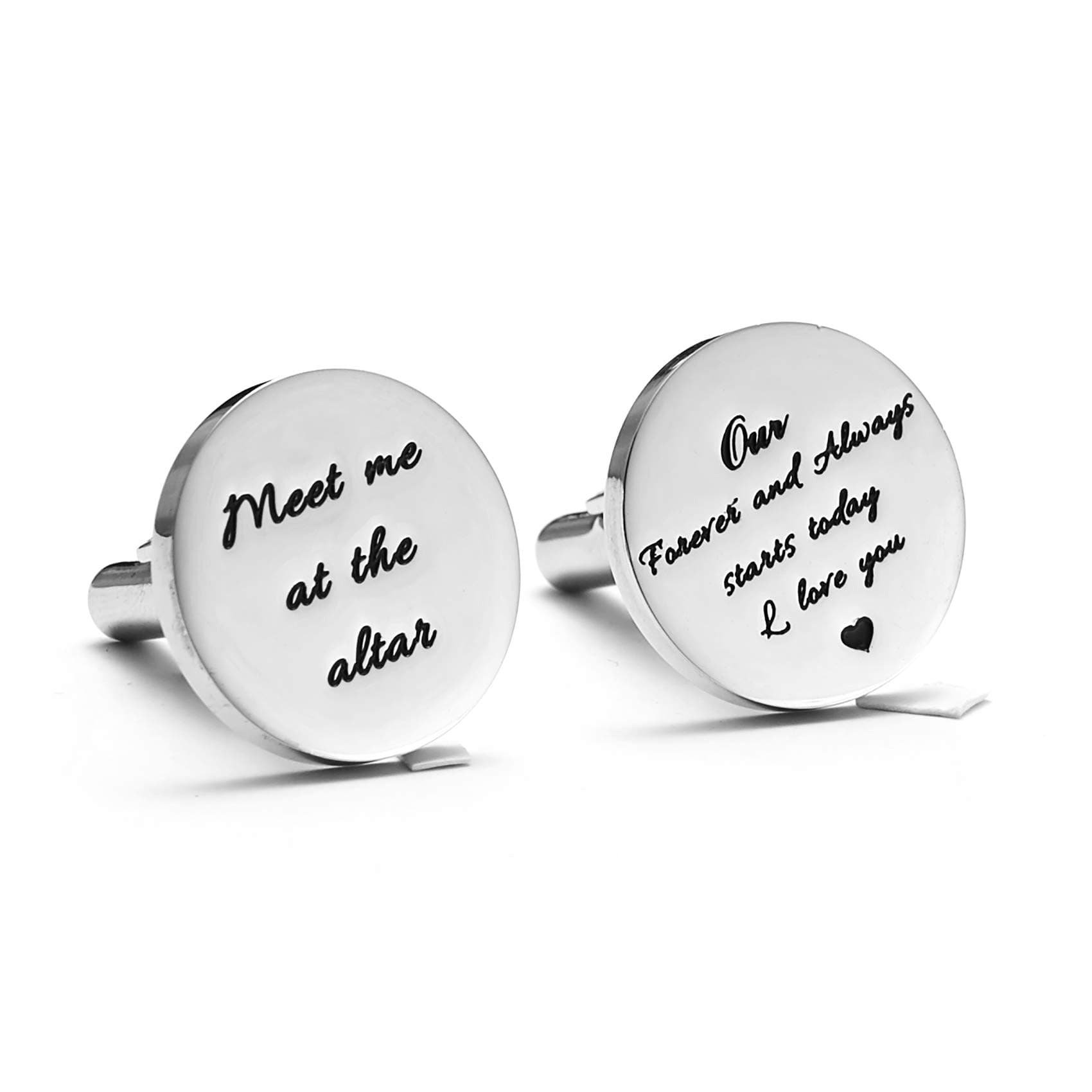 Stainless Steel CuffLinks for Men Groom Meet Me at The Altar Wedding Gifts Cuff Links