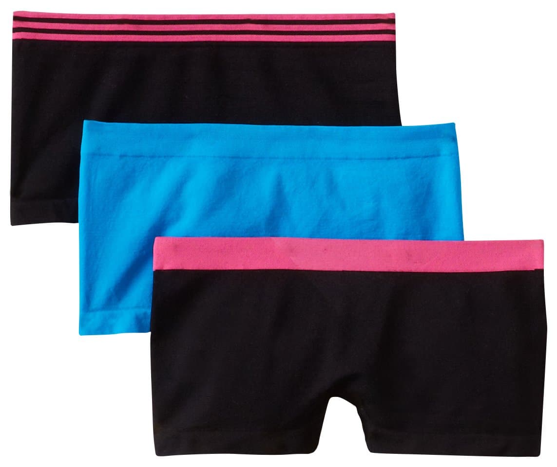 Spunderwear Big Girls' 3 Pack Boyshort Love