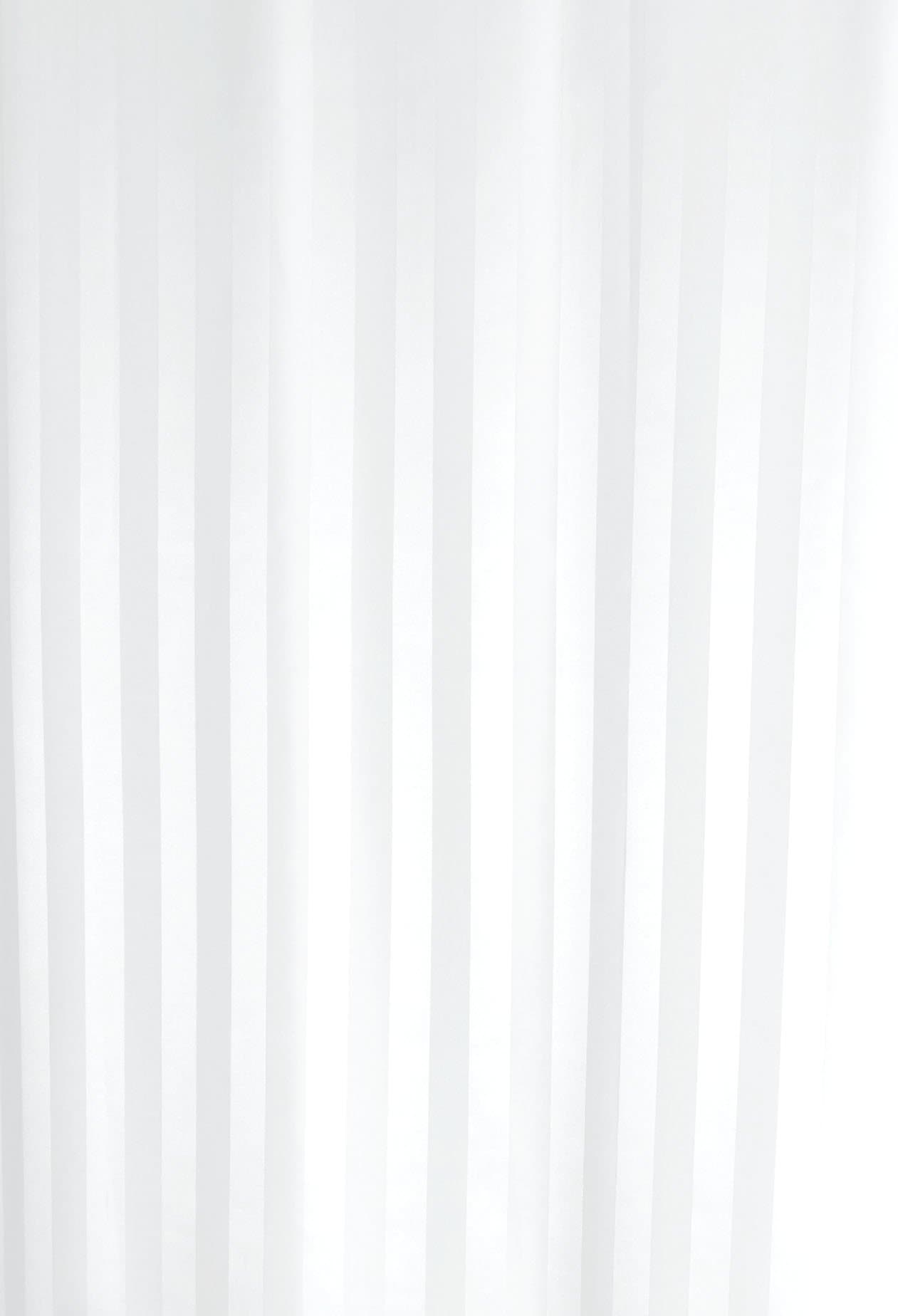 Luxxur ™ Superior White Satin Shadow Stripe Woven Polyester Shower Curtain Extra Wide Size: 240cm wide x 180cm Drop