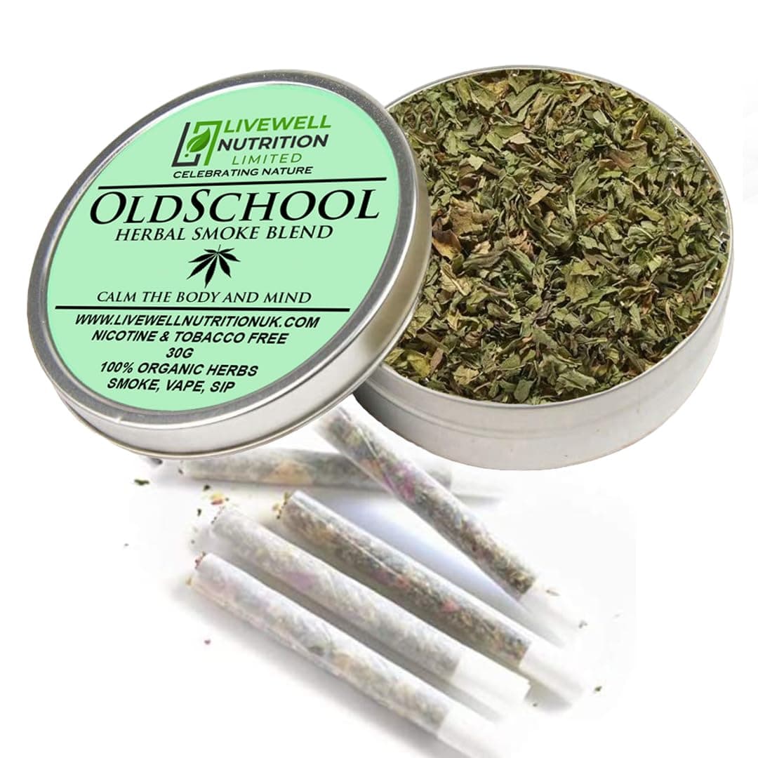 Organic Herbal Smoke Mix (Oldschool) Peace & Calming Herbs Formulated with Full Body Notes of Freshness 30g
