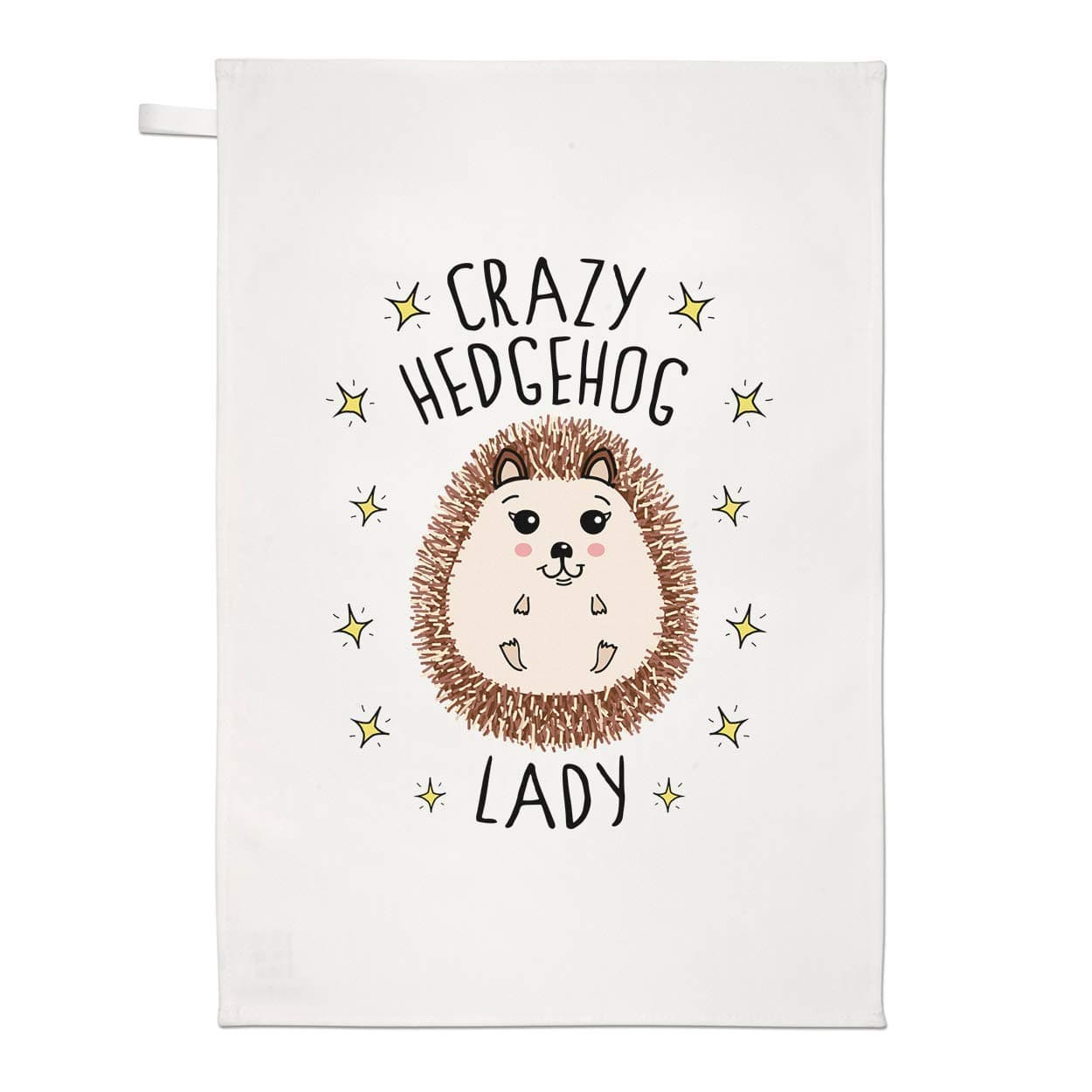 Crazy Hedgehog Lady Tea Towel Dish Cloth