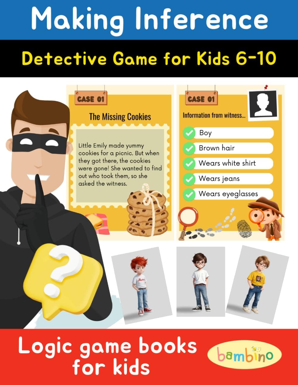 Making Inference : Detective Game for Kids 6-10: Logic Game Books for Kids