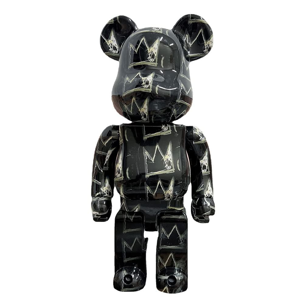 Statues Bearbrick ، ​​مكعبات بناء 400 Violent Bear Basquiat من الجيل الثامن على شكل تاج هدية قابلة للجمع يدويًا 28 سم / 11 بوصة Christmas Birthday Gift