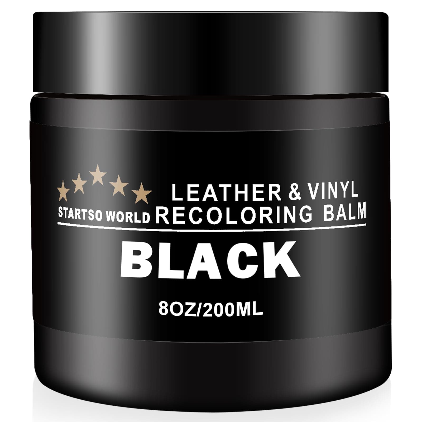 STARTSO WORLD Leather Recolouring Balm 200ml | Black Leather Repair Kit for Furniture, Leather Color Restorer for Couches | Leather Dye | Repair, Restore & Renew Old, Faded Leather