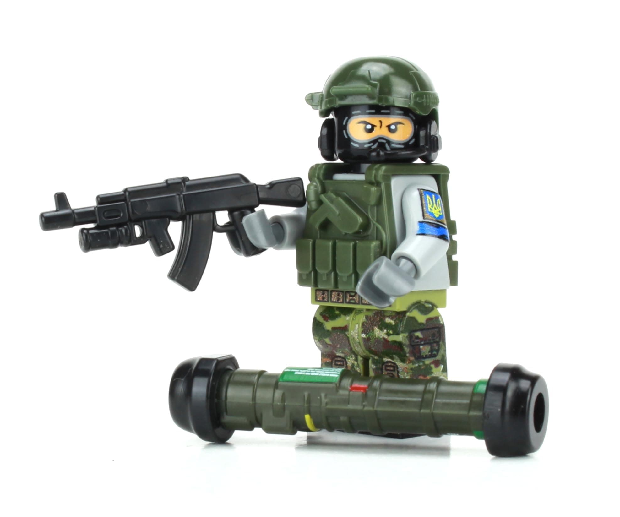 1.6 Inches Tall Collectible Ukrainian Army Anti-Tank Soldier Custom Minifigure | Genuine Military Minifig | Printed in USA | Great Gift for Ages 10+ to Adult AFOL