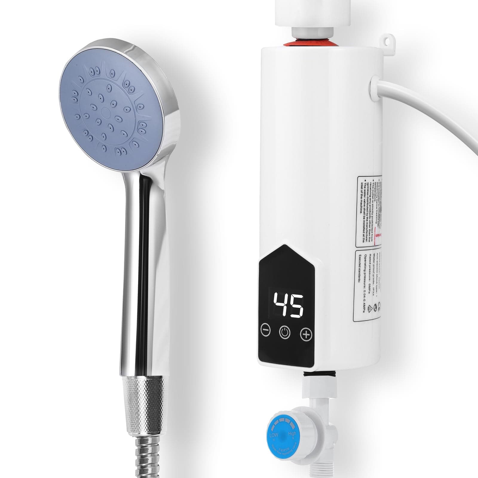 Mini Electric Instant Water Heater, 3500W Household Thermostatic With Shower, Temperature Display, Suitable for Bathroom and Kitchen