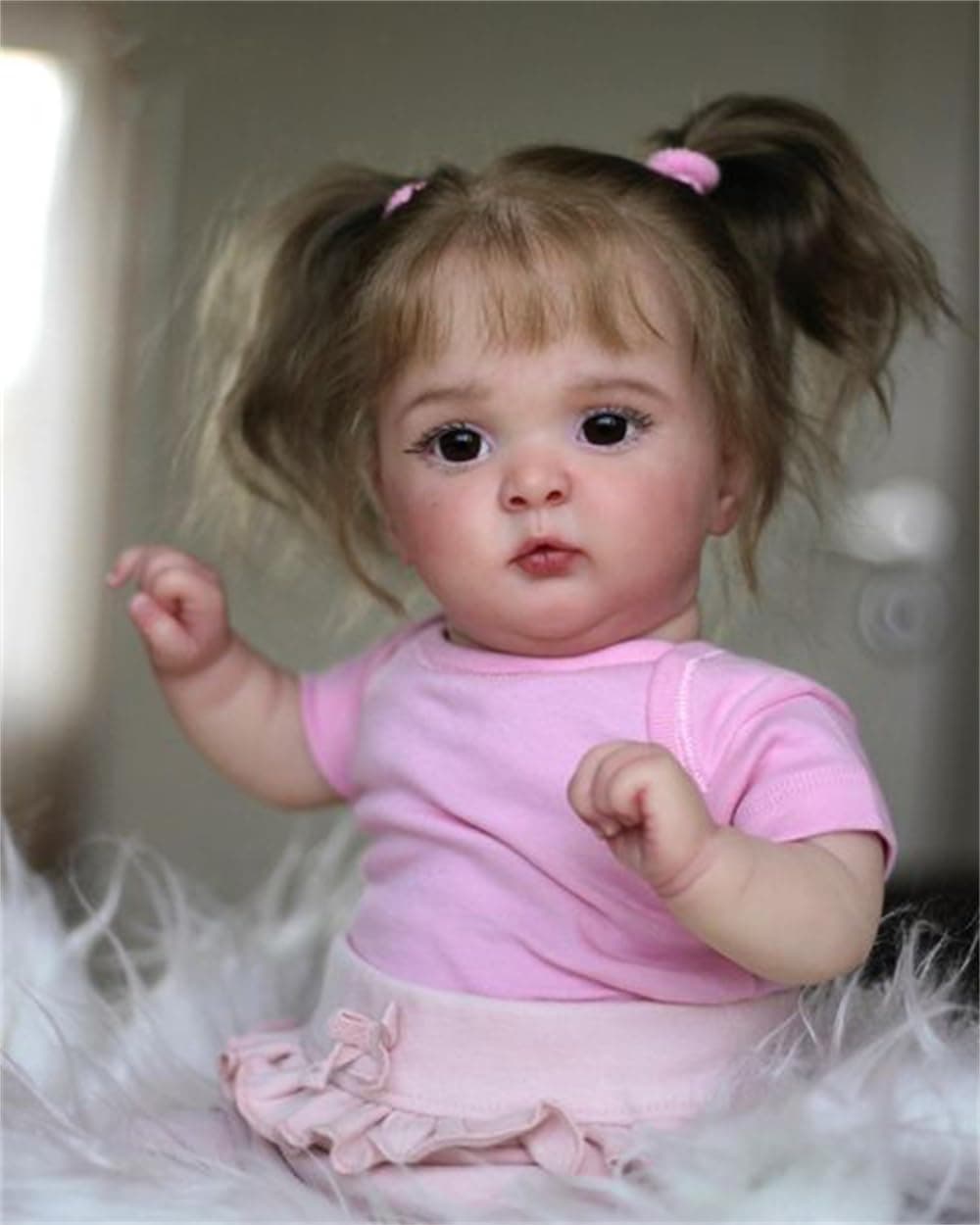Anano Adorable Reborn Toddler Dolls Jocy 19 inch Realistic Silicone Vinyl Baby Doll Soft Cloth Body That Look Real for Kids Ages 3+