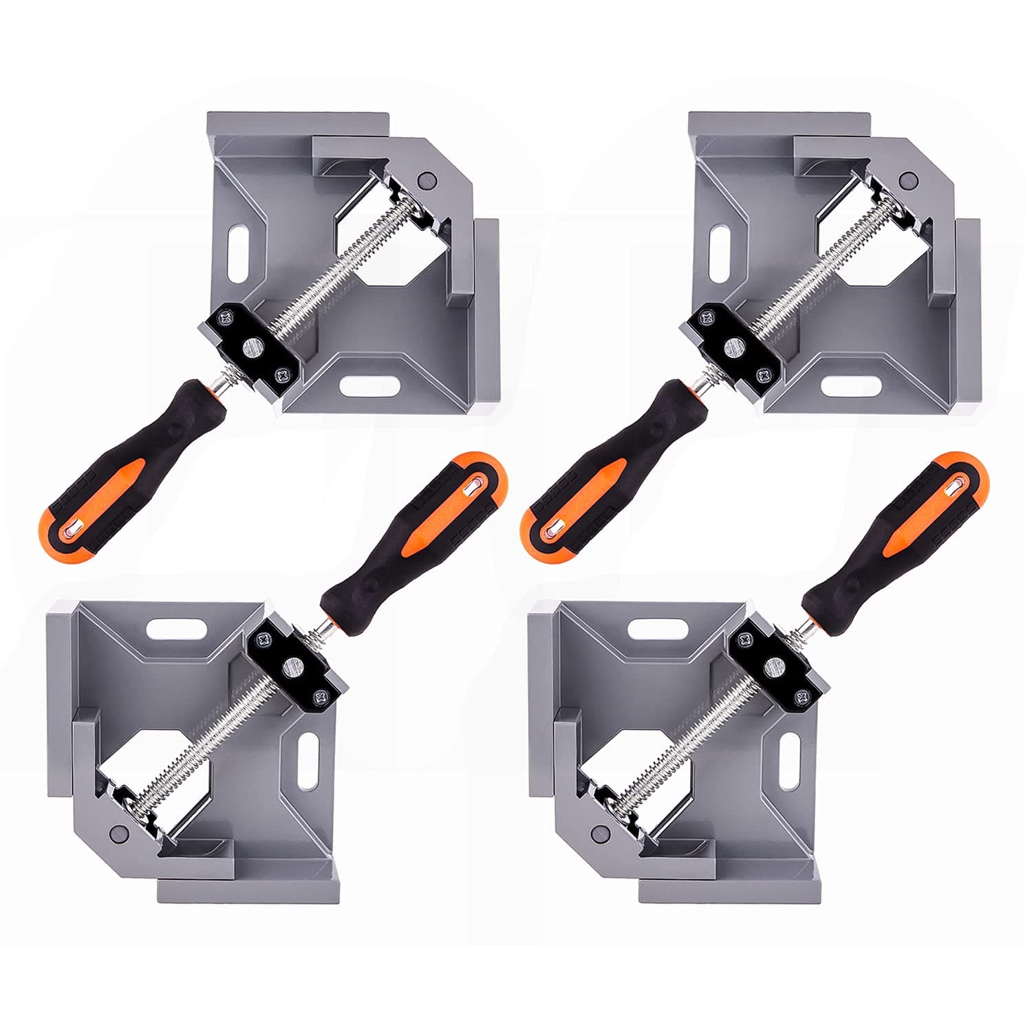 4pcs Corner Clamp - Right Angle 90 Degree Wood Clamps For Woodworking, With Adjustable Swing Jaw Aluminum Alloy Frame, For Welding, DIY Woodworking