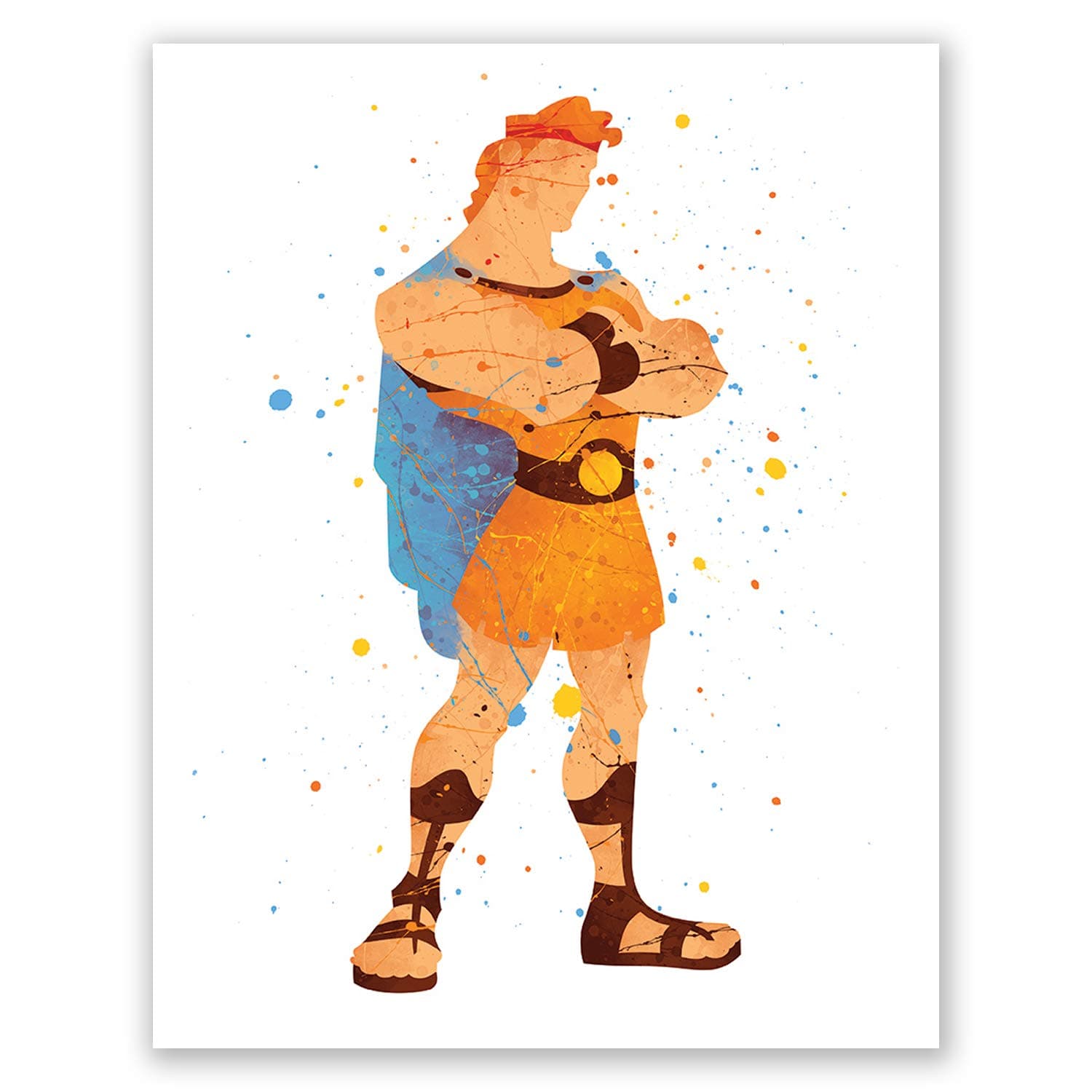 PGbureau Hercules Nursery Poster – Kids Room Print – Children’s Wall Art Home Decor – Party Decoration – Watercolor Artwork – Baby Birthday (8x10)