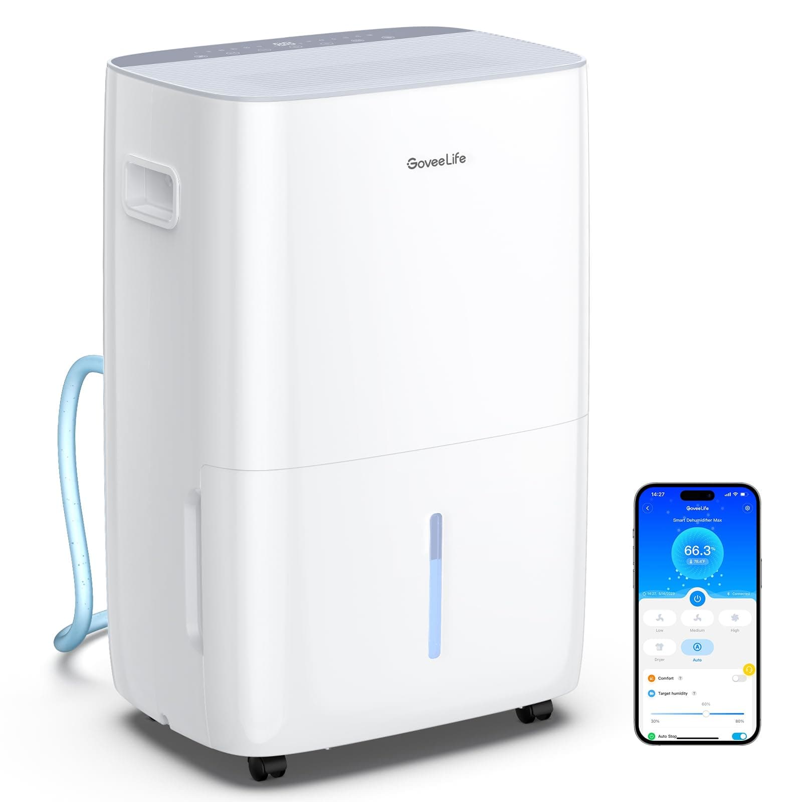 Dehumidifier for Home 4,500 Sq.Ft, 50 to 137 Pint Smart Auto Humidity Control, Drain Hose, 2.0Gal Bucket, Compressor Dehumidifiers for Basement with Auto Shut Off, Bathroom, Garage, w/WiFi