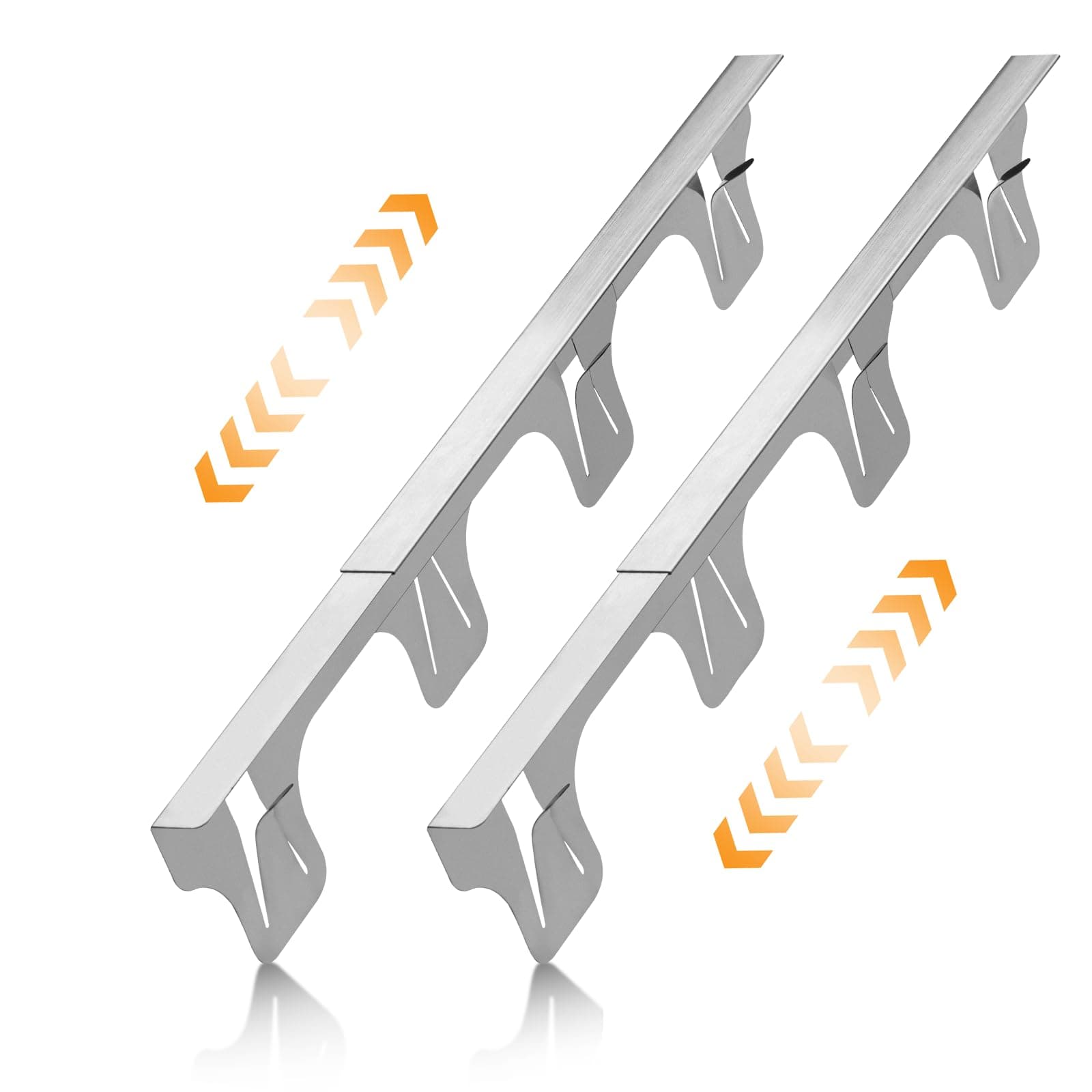 Stove Gap Filler, Stove Gap Covers Stainless Steel, Adjustable 13.8-27.5 In(2 Pack), Heat Resistant, Gas Stove Side Gap Protector, Silver