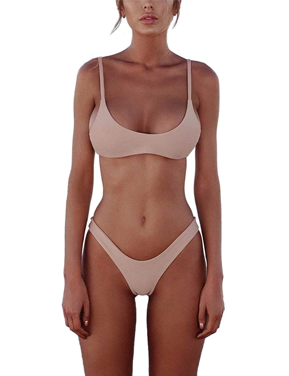 Women Bikini Sets Brazilian Padded Top Thong Cheeky Bikini Bottom Two Pieces Bathing Suits
