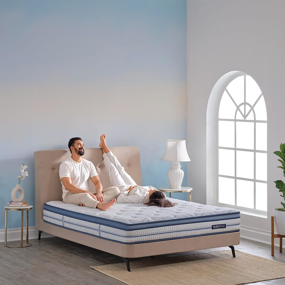 Duroflex Strength Plus - Doctor Recommended | 5 Zone Dual Density Orthopedic Support Layer |High Density Coir |8 Inch Queen Size Memory Foam Euro-top Mattress (78x60x 6+2 Inch)