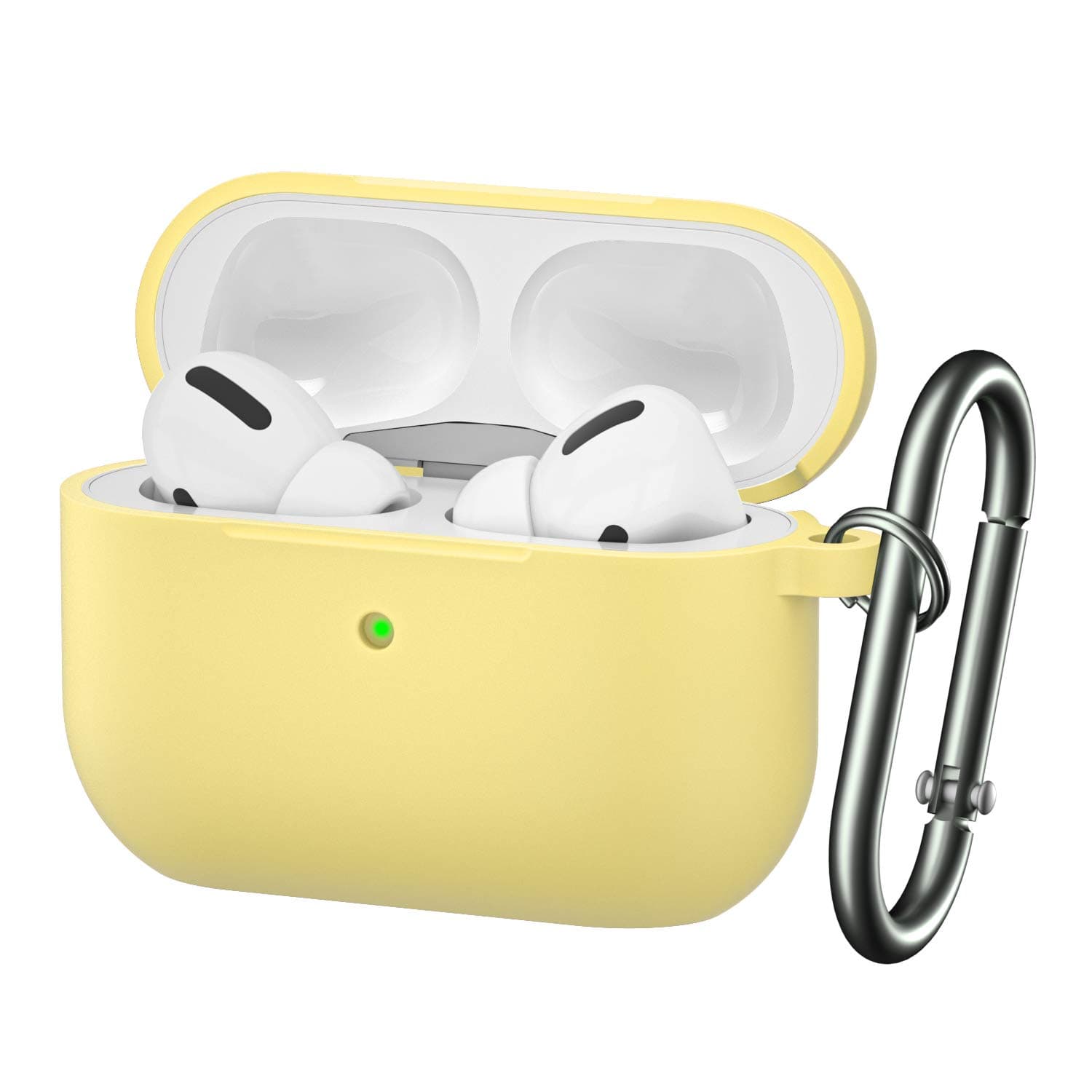 BRG for Airpods Pro Case,Soft Silicone Skin Cover Shock-Absorbing Protective Case with Keychain for Apple Airpods Pro [Front LED Visible]