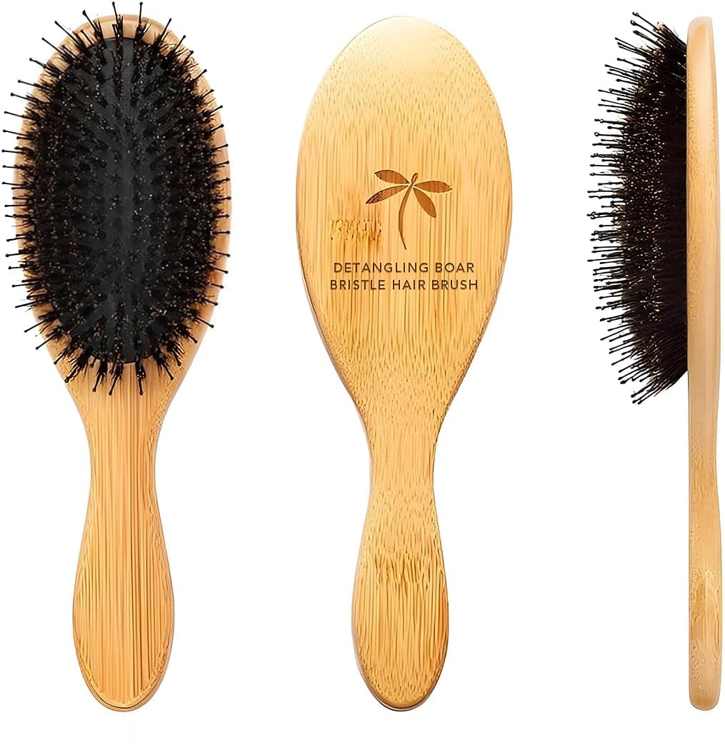 Boa Bristol Hair Brush (Boar Hair Brush) - Unisex Hair Brush, Detangle Brush, Long Hair, Curly Hair Brush for Tangle Hair of All Types of Hair Types