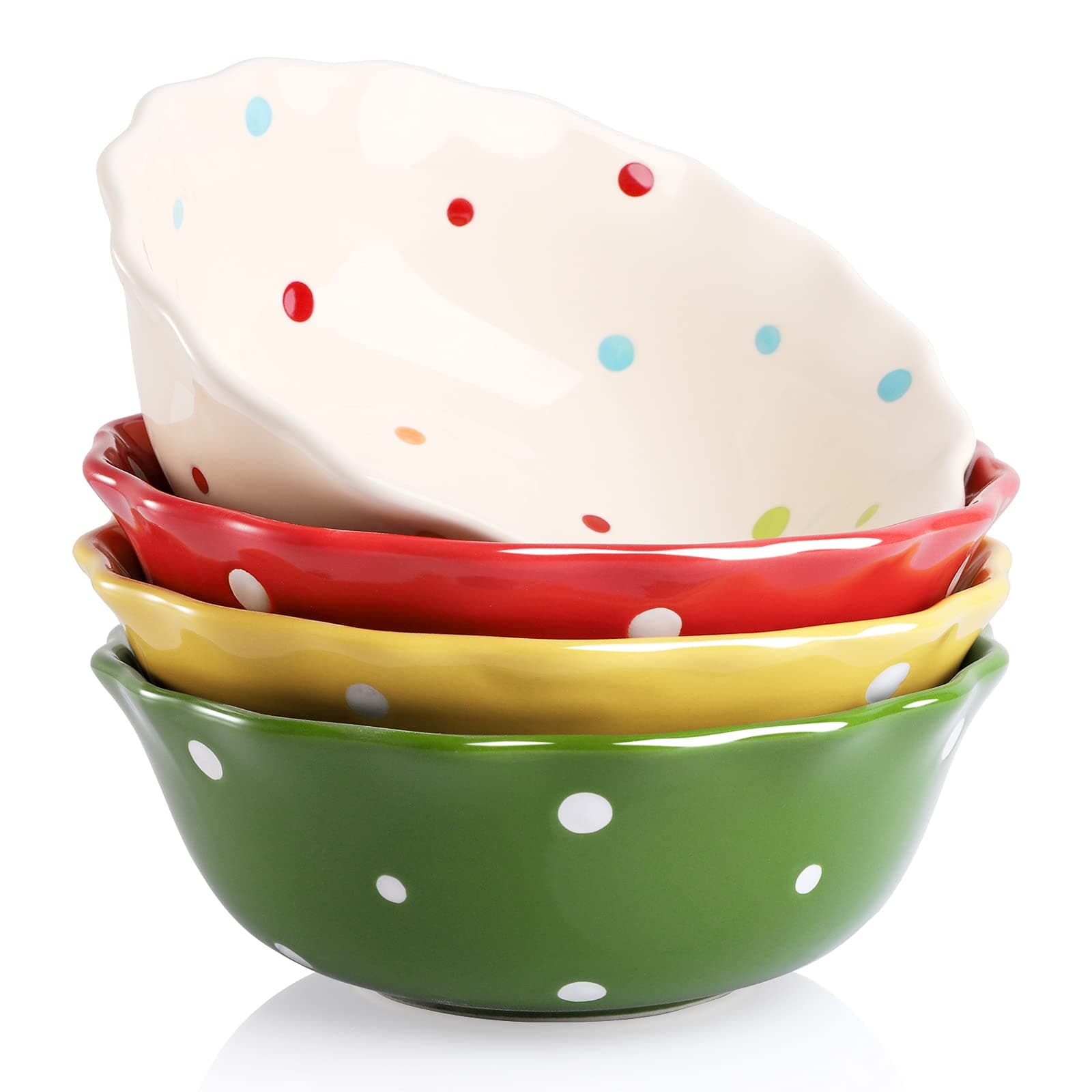 AVLA 4 Pack Porcelain Dessert Bowls, 16 OZ Ceramic Ice Cream Bowls for Kitchen, Soup Serving Bowls for Cereal, Salad, Nuts, Oatmeal, Fruit, Prep, Side Dishes, Microwave and Dishwasher Safe