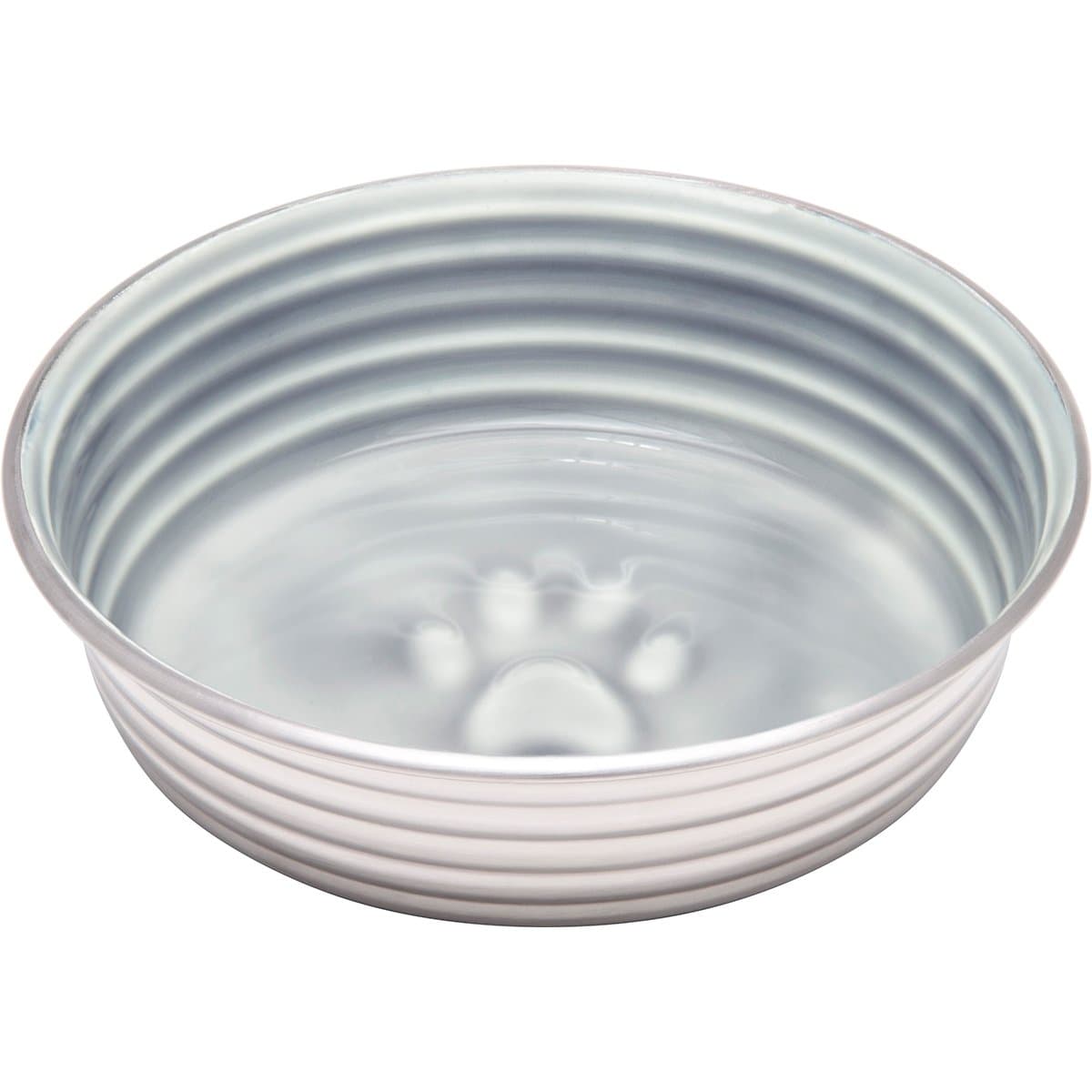 Loving Pets Le Bol Glazed Interior Stainless Steel Dog Bowl Non-Slip Dishwasher Safe Durable Pet Dish - Parisian Grey - X-Small (275 ml)