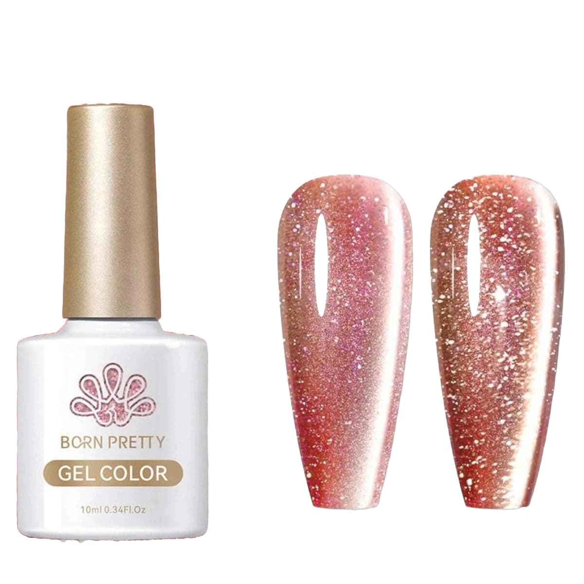 BORN PRETTY 10ml Reflective Moonlight Cat Magnetic UV Nail Gel Polish from BELLE GAGA Nail Sparkling Glitter Semi Permanent Varnish (RM02, 10ml)