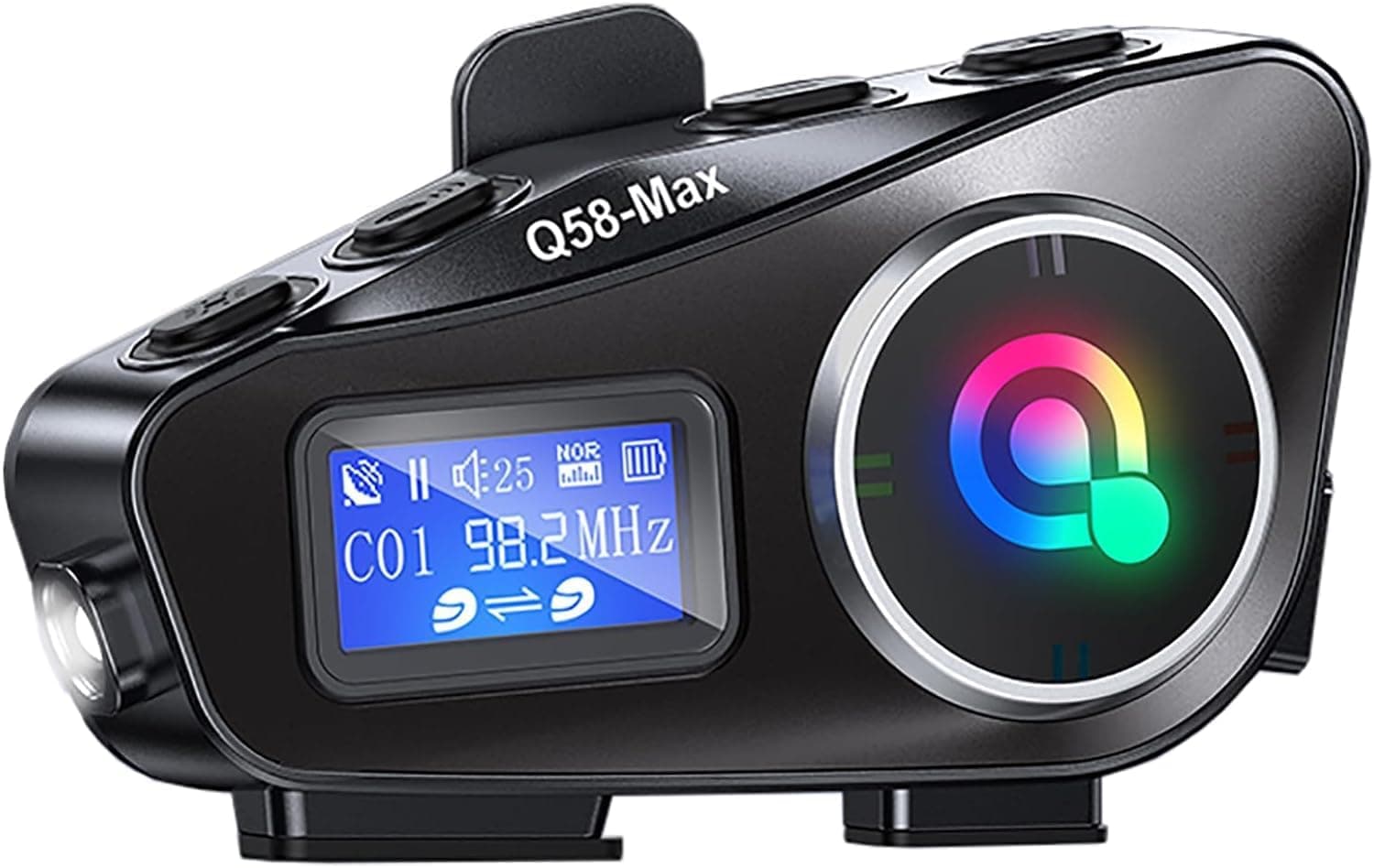 – Motorcycle Helmet Bluetooth Headset, Helmet Bluetooth Intercom BT5.3 Noise Cancellation 6EQ HiFi Stereo, Headphone Speakers LCD Screen, Support FM Radio, Music Share, SD Card