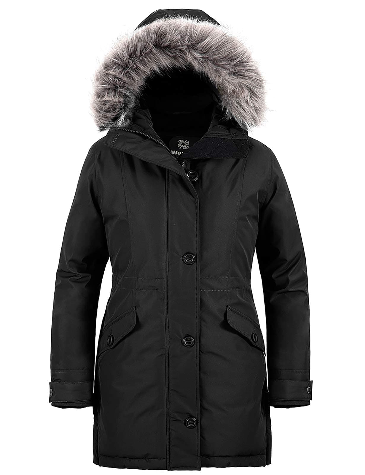 Wantdo Women's Hooded Winter Coat Waterproof Warm Long Puffer Jacket Parka