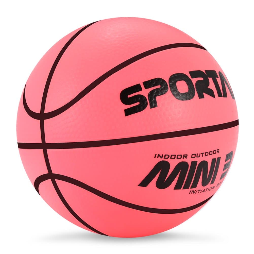 5inch Mini Basketball for Kids, Inflatable Ball Environmental Protection Material,Soft and Bouncy,Colors Varied (Pink)