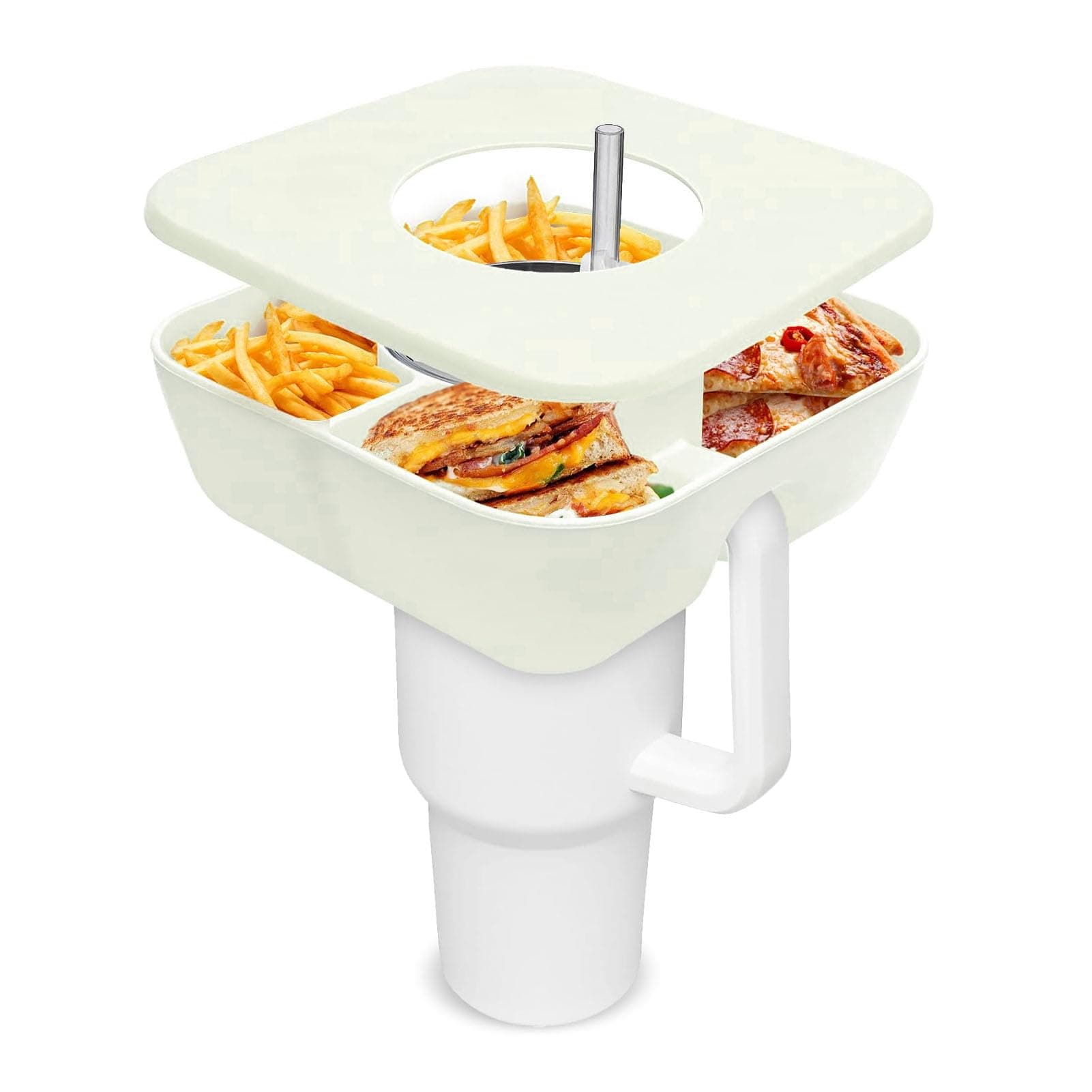 Gernie Snack Bowl for Cup with Cover - Silicone Reusable Tray and Holder Accessories for Tumbler