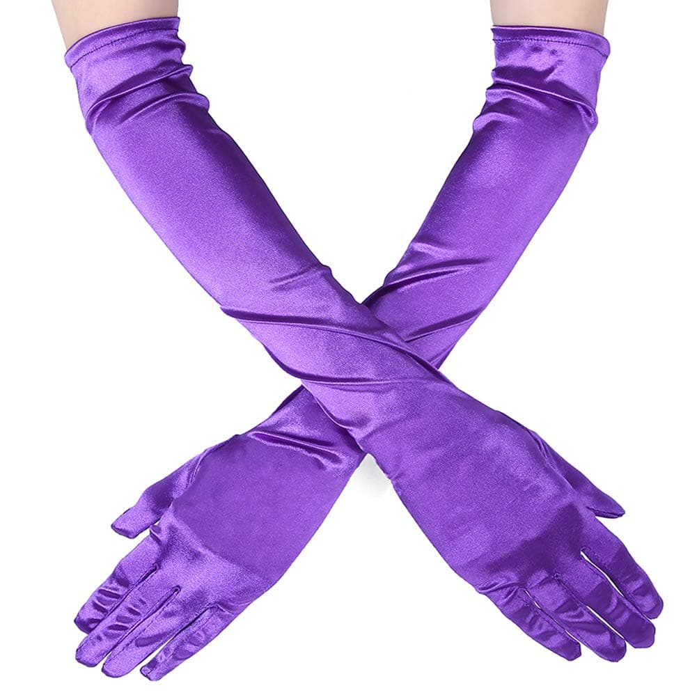 Xuhan 15"/ 21" Long Flapper Evening Opera Satin Gloves for Women Elbow Length 1920s