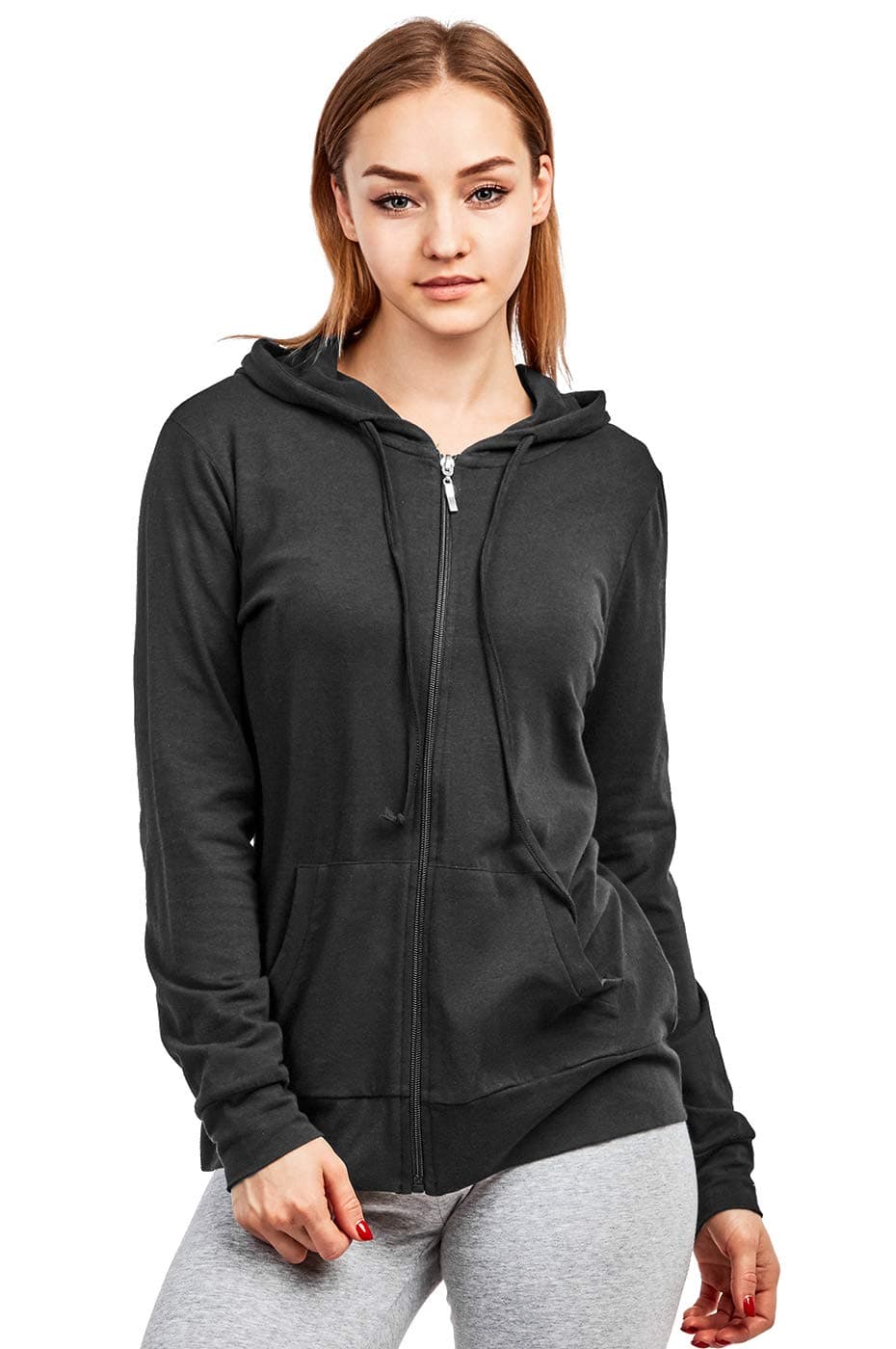 Women's Zip Up Cotton Light Hoodie Jacket