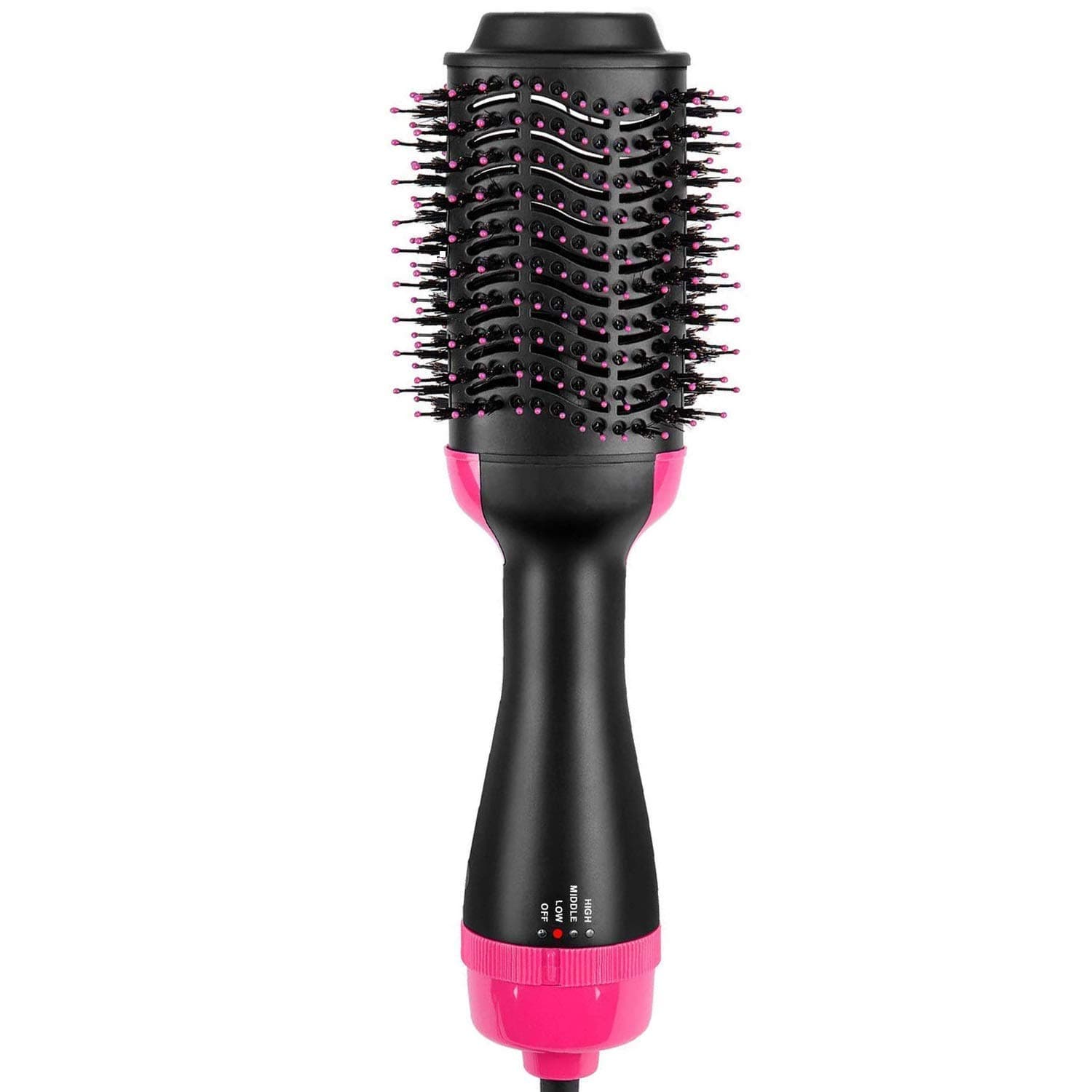 Snow jay One Step Hair Dryer and Volumizer, Hot Air Brush, 3 in1 Styling Brush Styler, Negative Ion Hair Straightener Curler Brush for All Hairstyle, Black