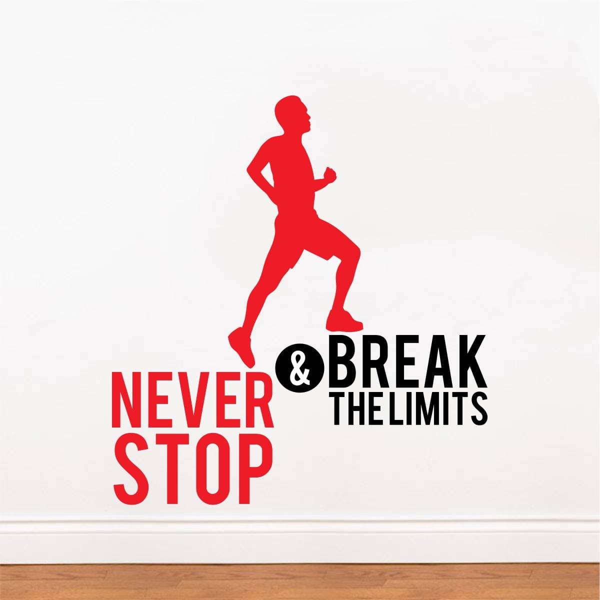 Rawpockets Decal Never Stop and Break Limits Large Size Wall Sticker (Wall Coverage Area 90 CM X Width 85 CM)