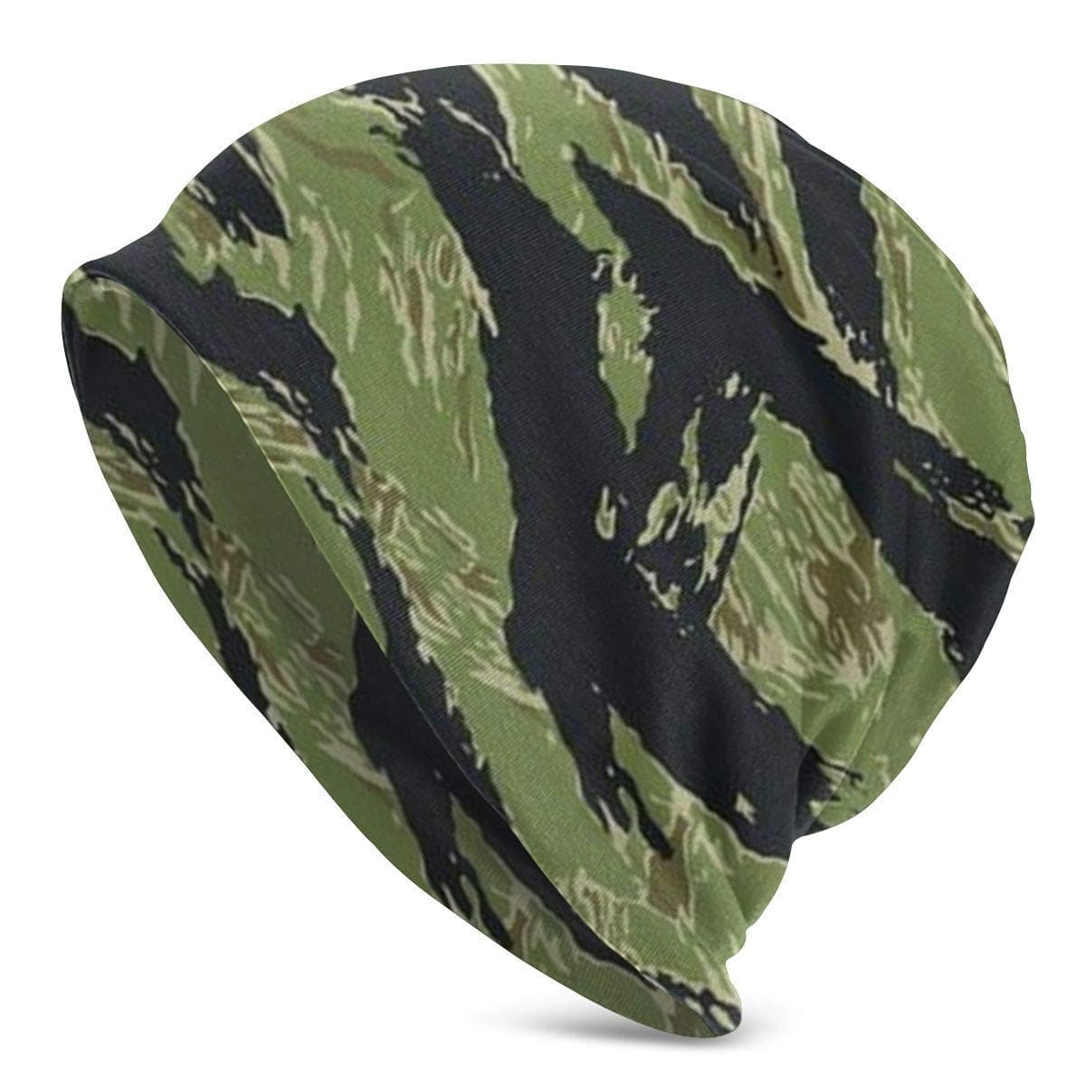 Vietnam Tiger Stripe Camo Women Men Slouchy Beanie Hat Oversized Baggy Skull Cap Stretchy Knit Hat