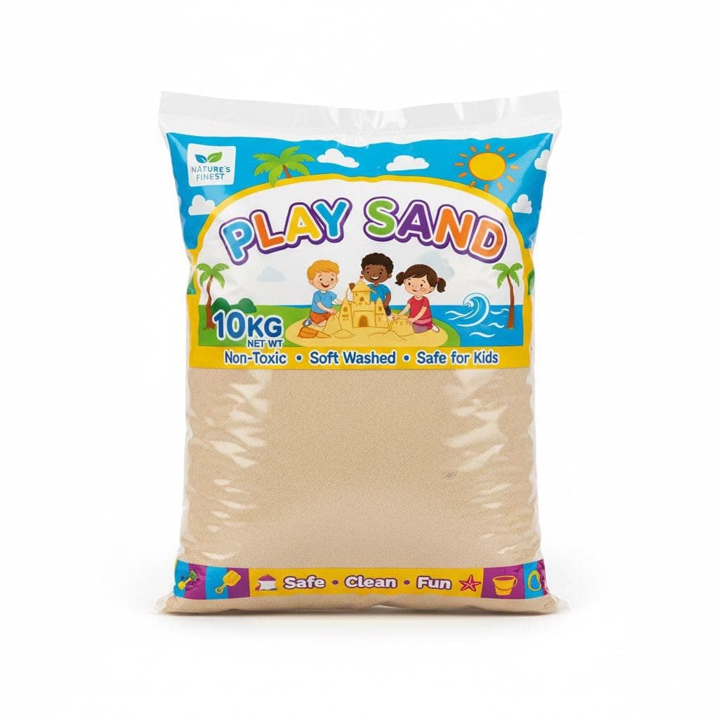 Happy Sand® 2 x 5KG Bags of Premium Grade Naturally Light Coloured Play Sand, 100% Natural, Soft, Non-Toxic, Non-Staining, Clean & Washed, Child Safe and Pet Safe (2 Bags of 5KG)