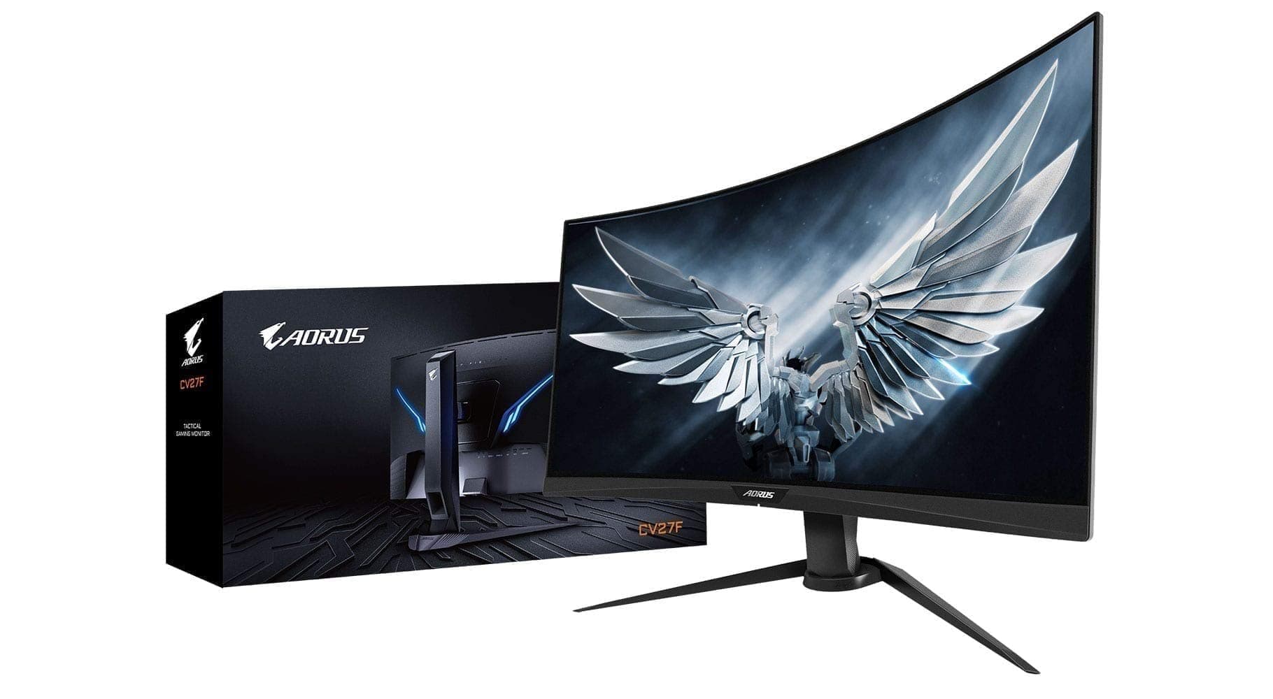AORUS CV27F 27" Frameless Curved 1500R Gaming Monitor, FHD 1080p, 90% DCI-P3 Color Accurate VA Panel, 1ms 165 Hz, HDR, FreeSync Premium Pro, Height/Tilt/Swivel Adjustable, VESA, Zero Bright Dot Policy