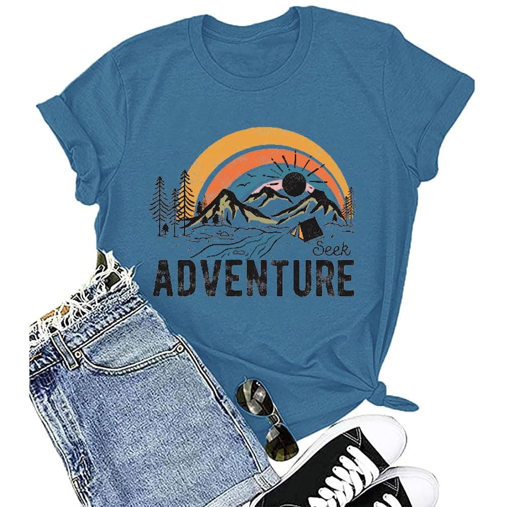 Women Mountain Adventure Workout Tanks Hiking Camping Graphic Athletic Sleeveless Funny Tee Tops