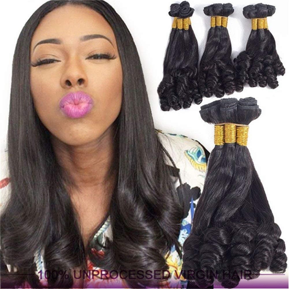 African Funmi Virgin Hair Extensions 8A Human Hair Brazilian Hair Color, Curly and Curly Weave 1 Pack 100g, 16 '
