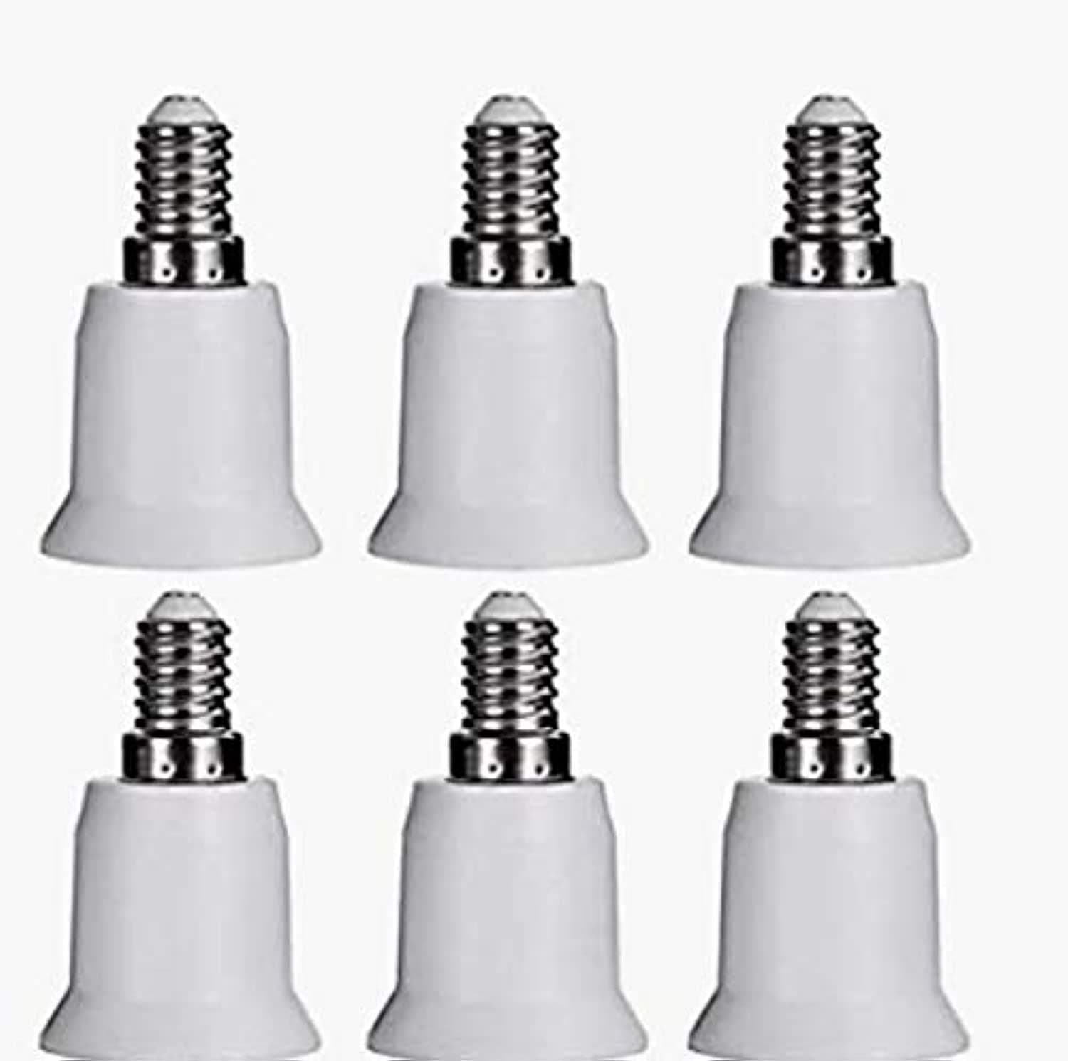Uonlytech 6Pcs E14 to E27 Light Socket Adapter Adapter Converter Chandelier Socket Light Bulb Holder for Converting Home Light
