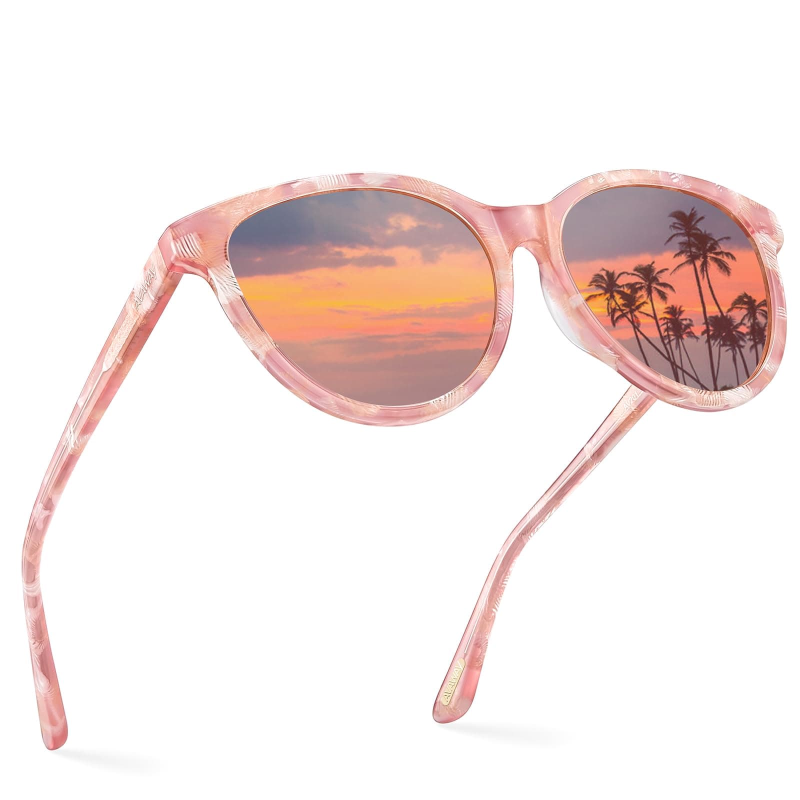 AVAWAY Fashion Sunglasses for Women Polarised UV Protection Ladies Eyewear for Photography Wandern Travelling Driving,Category 3