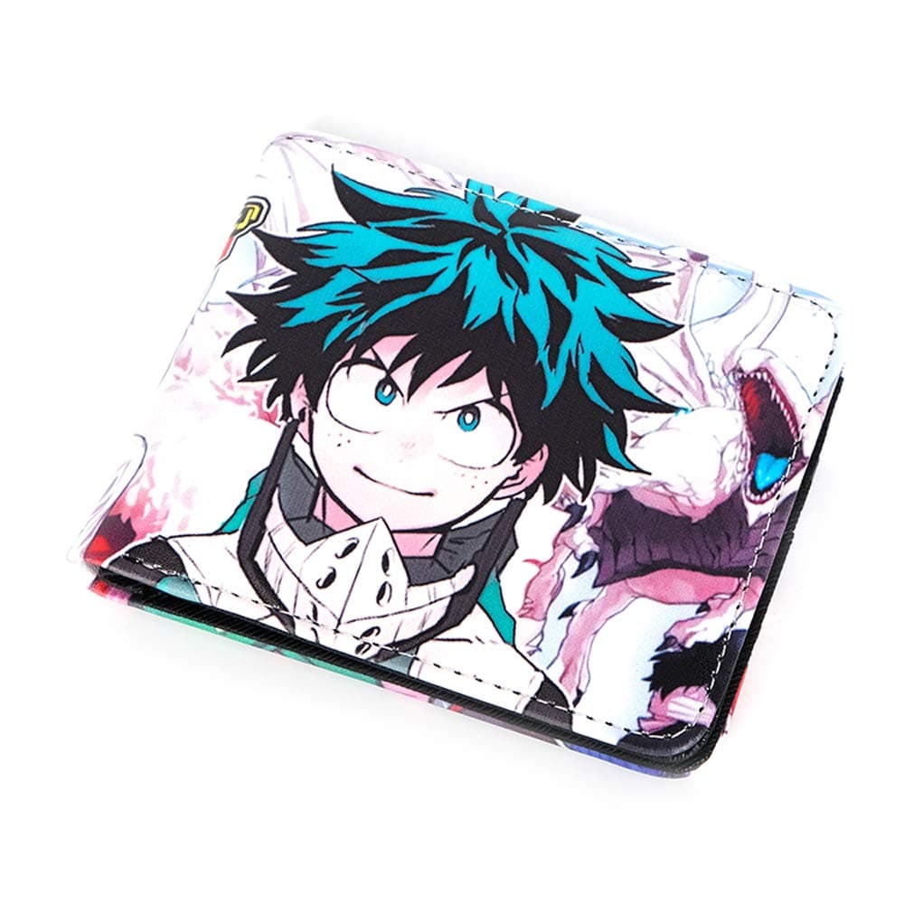 Shancon Anime My Hero Academia Izuku Midoriya Deku Cosplay Short Wallet Bifold Leather, 11x9.5 CM
