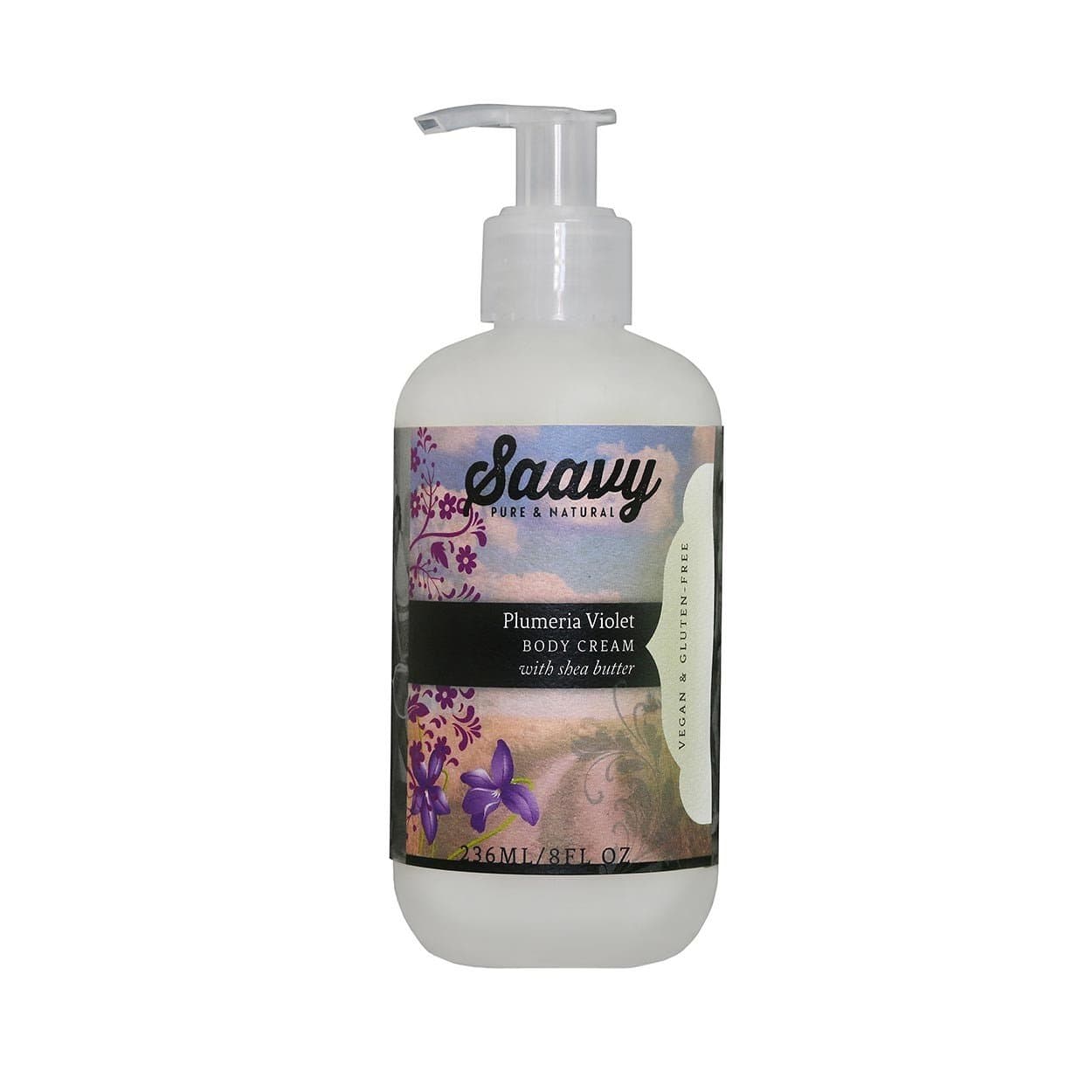 SAAVY Plumeria Violet Body Cream, 8 FZ