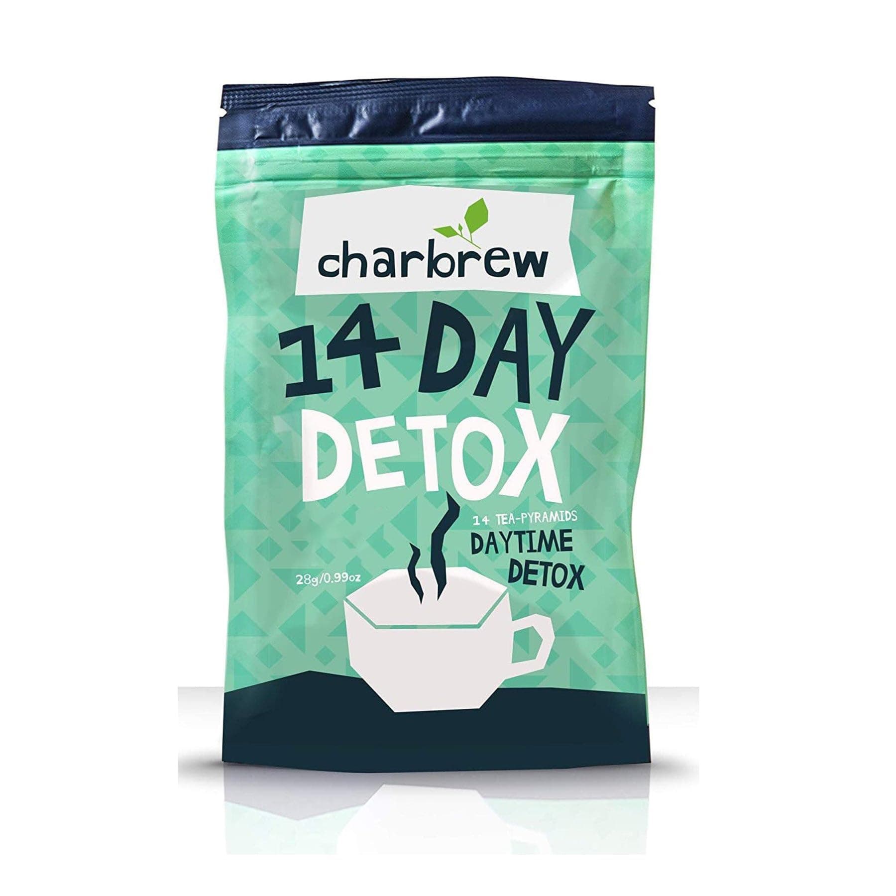 Charbrew 14 Day Time Detox Wellness Cleanse Herbal Green Tea Spearmint, Lemongrass & Siberian Ginseng Root Blend – 14 Teabags