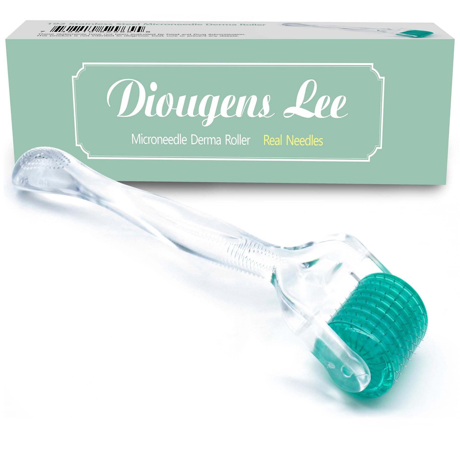 Derma Roller for Face, Beard & Body - 192 Stainless Steel Microneedling Roller for Men and Women - Personal Grooming Tool with Ergonomic Lightweight Handle & Protective Storage Case