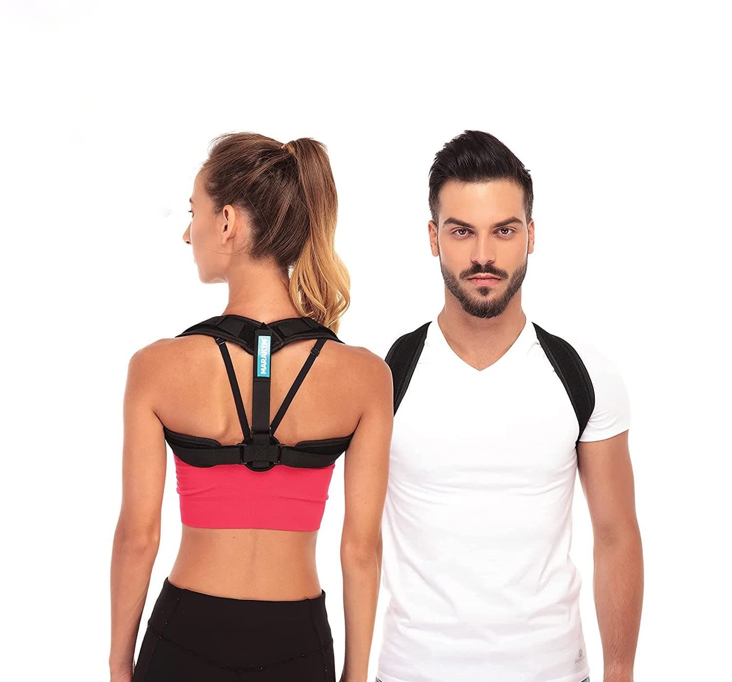 MARAKYM Posture Corrector Back Brace Men & Women | Fully Adjustable Back Straightener for Mid, Upper Back Thoracic Spine Support | Neck, Shoulder, Clavicle, and Back Pain Relief | Extended Use Comfort