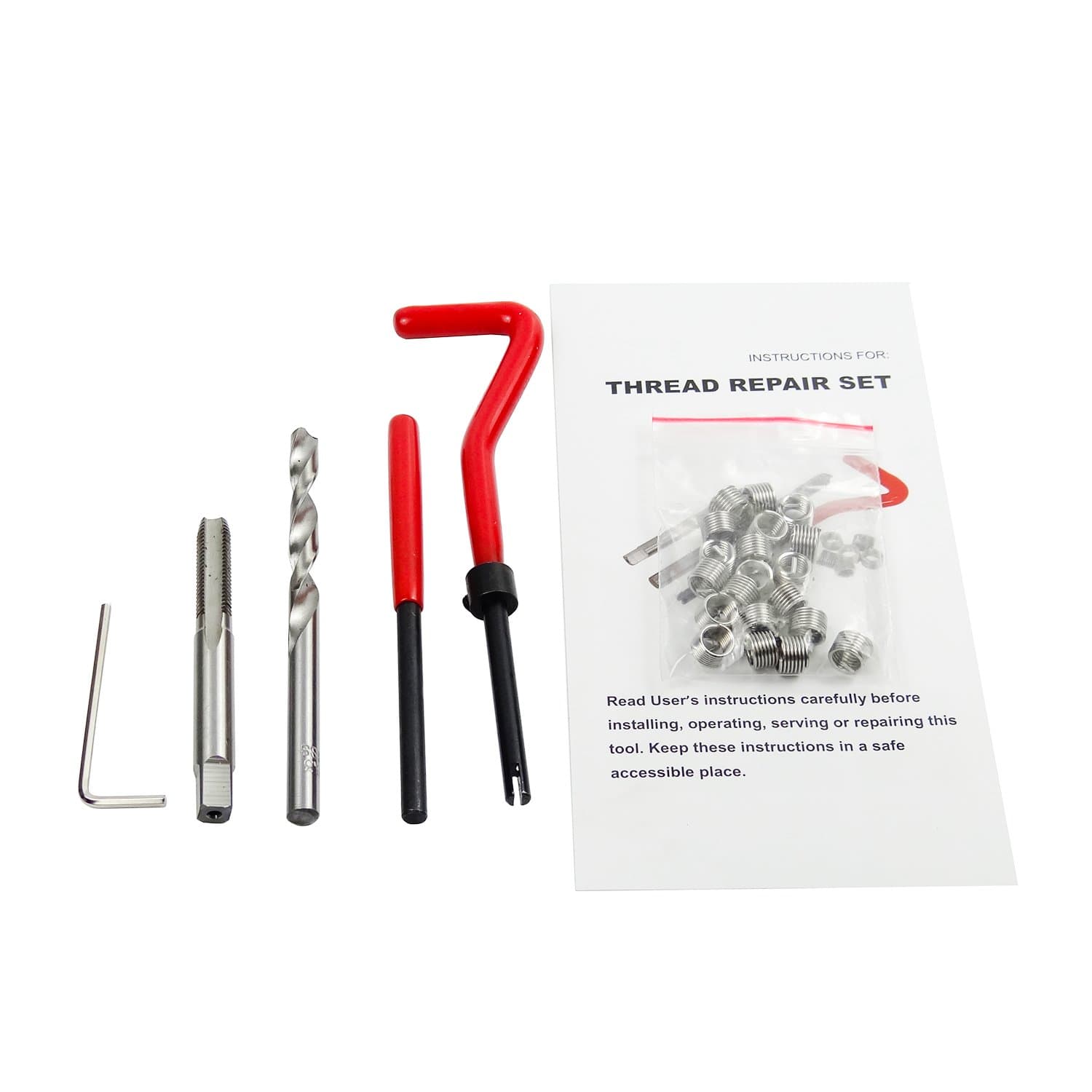 25pcs M6X1.0 Thread Repair Kit Car Helical Coil Repair Set