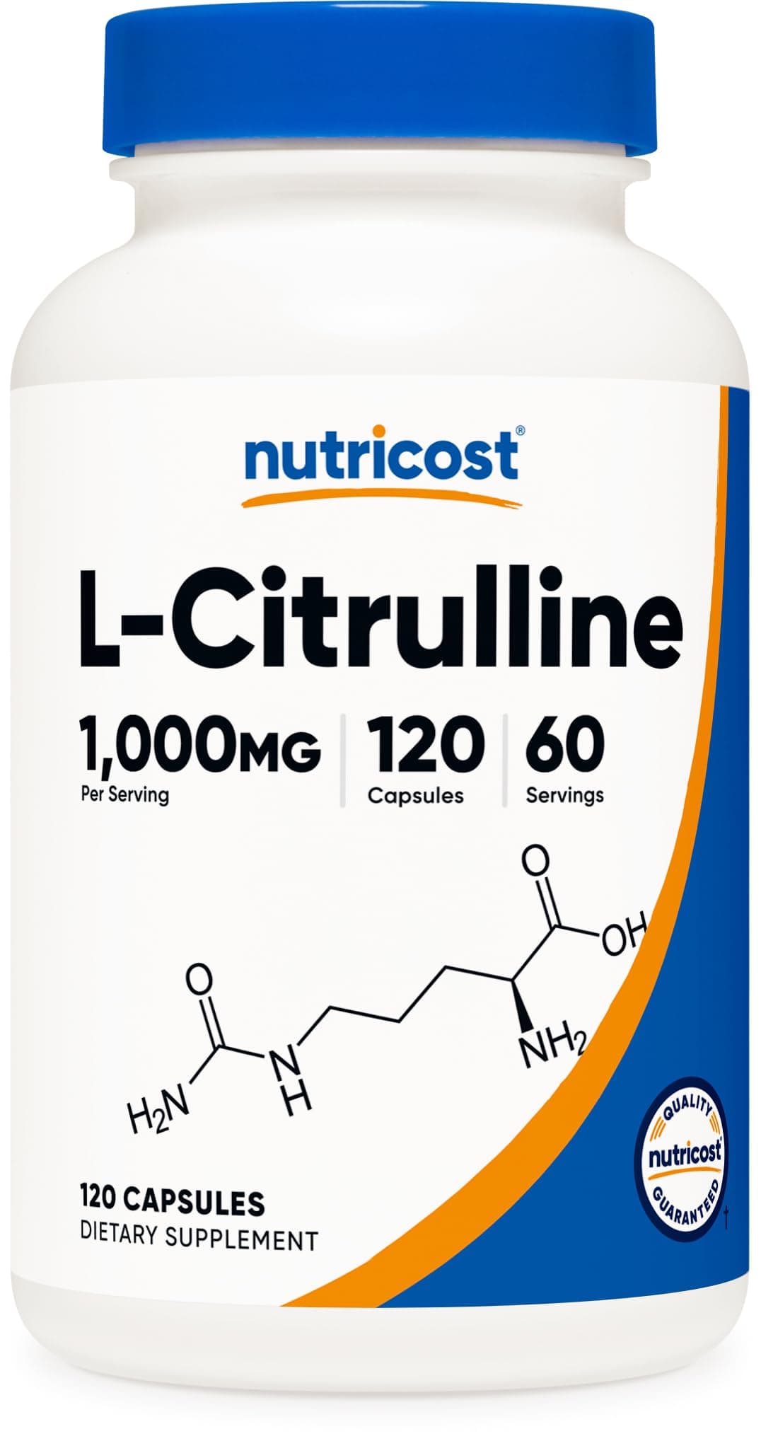L-Citrulline 500mg, 120 Capsules - Gluten Free, Non-GMO, 1000mg Per Serving (60 Serv)
