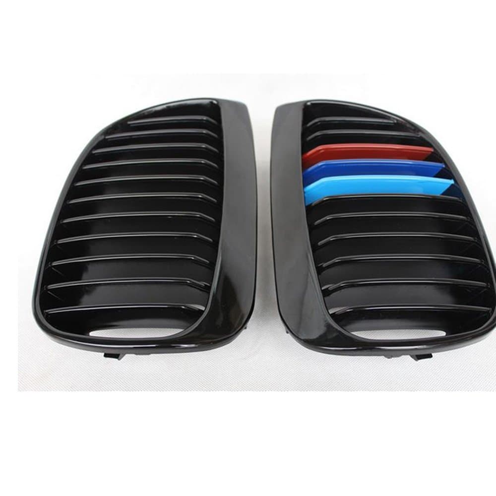 Gloss Black M-Color Front Kidney Grill Grille Replacement for BMW 1-Series E81 E87 2004-2007